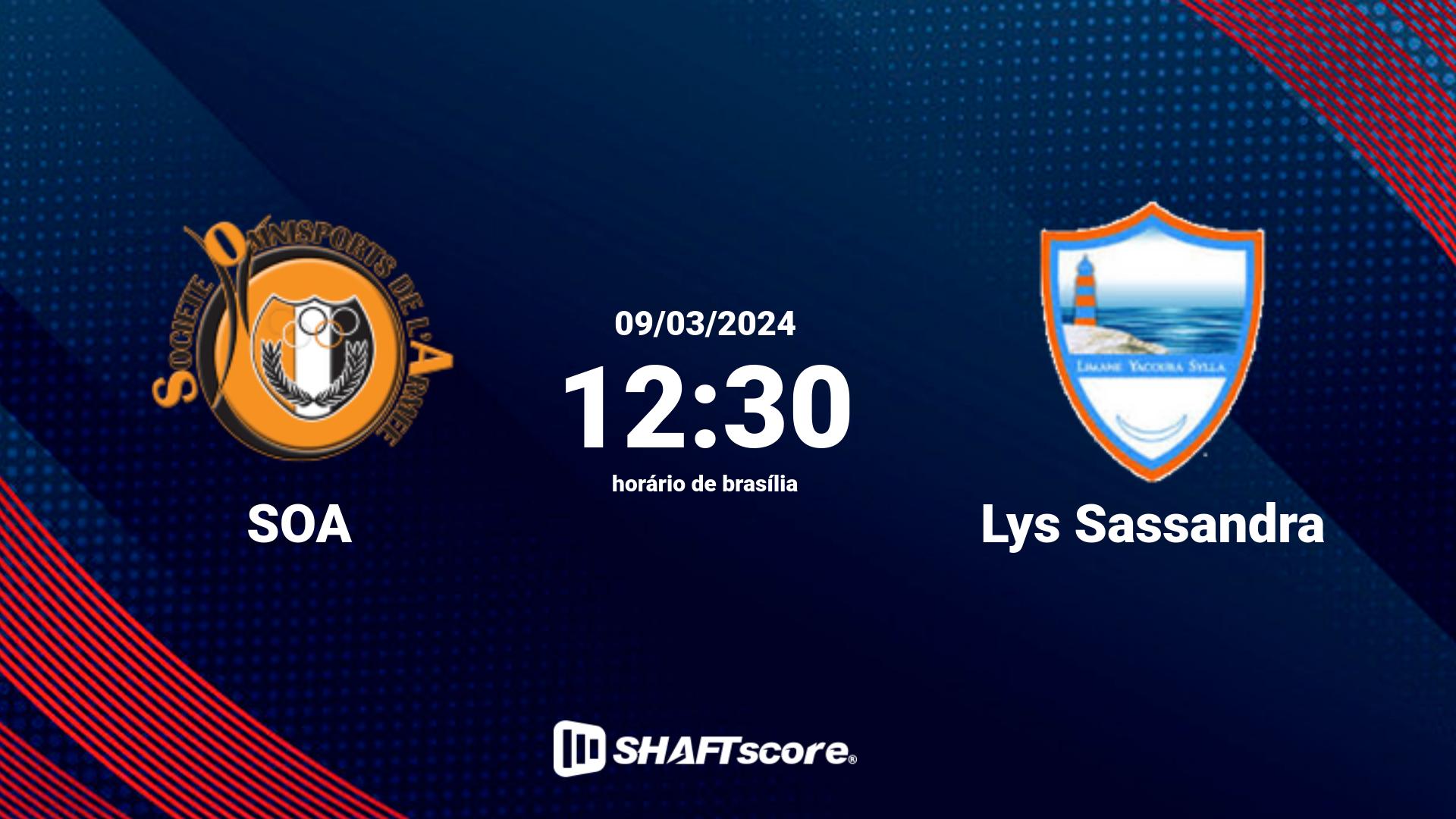 Estatísticas do jogo SOA vs Lys Sassandra 09.03 12:30