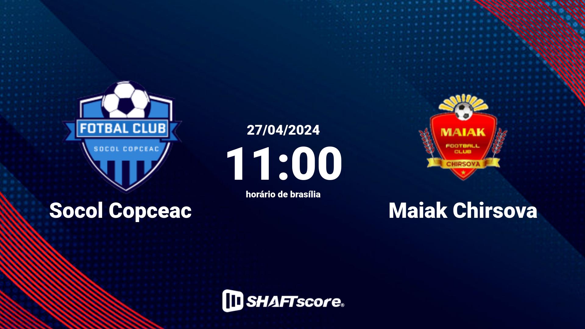 Estatísticas do jogo Socol Copceac vs Maiak Chirsova 27.04 11:00