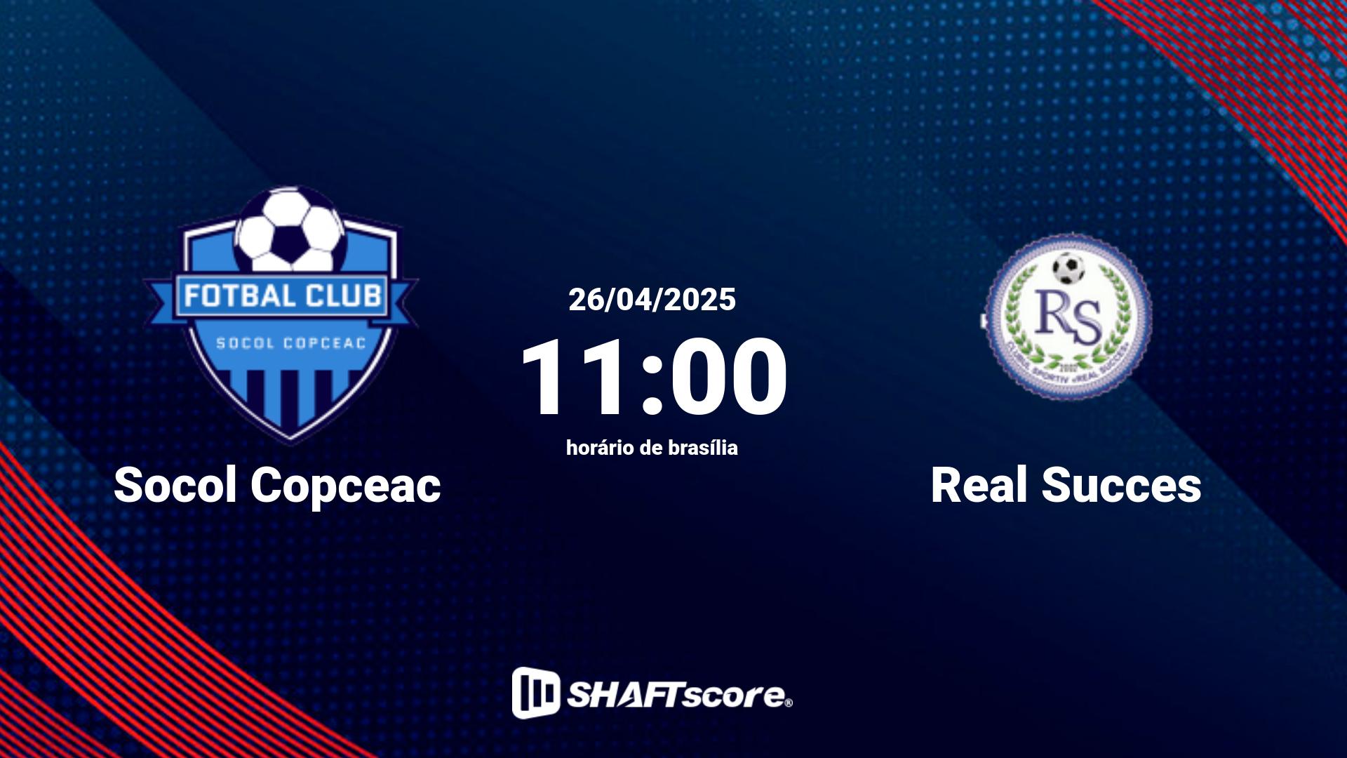 Estatísticas do jogo Socol Copceac vs Real Succes 26.04 11:00