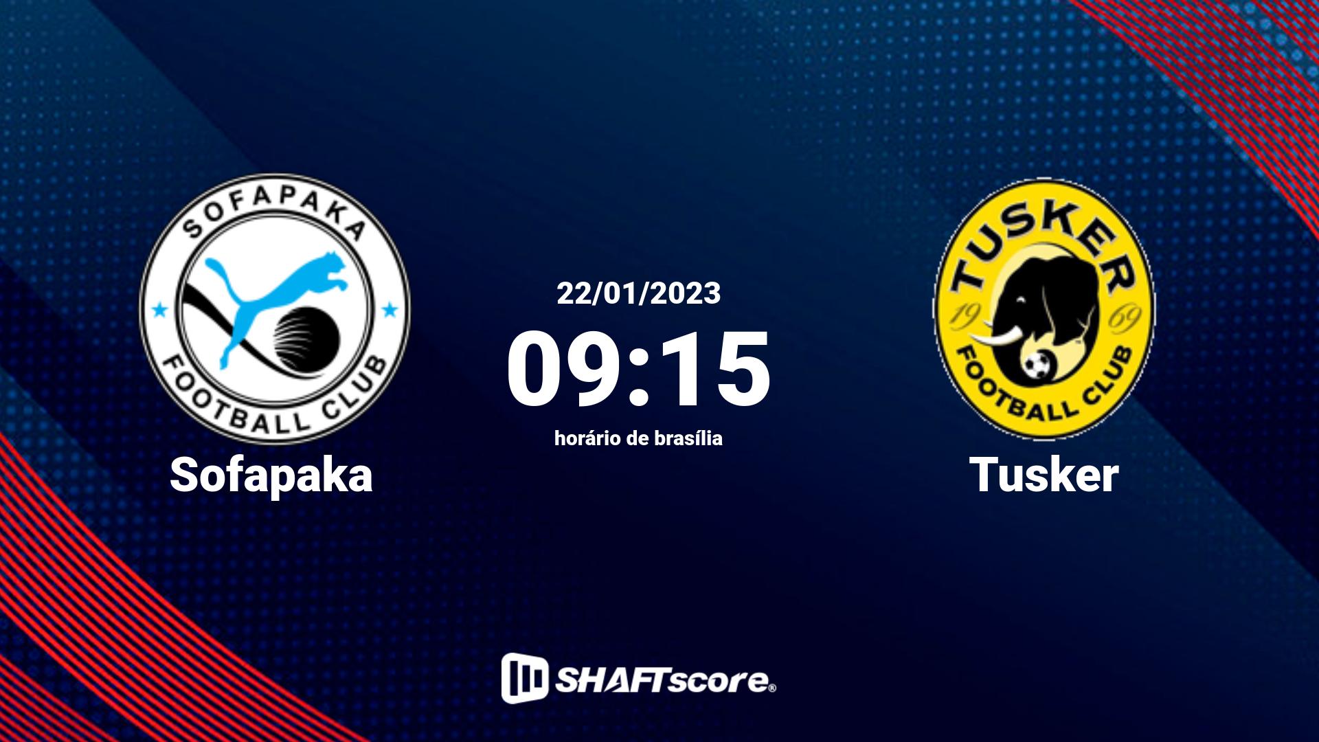 Estatísticas do jogo Sofapaka vs Tusker 22.01 09:15