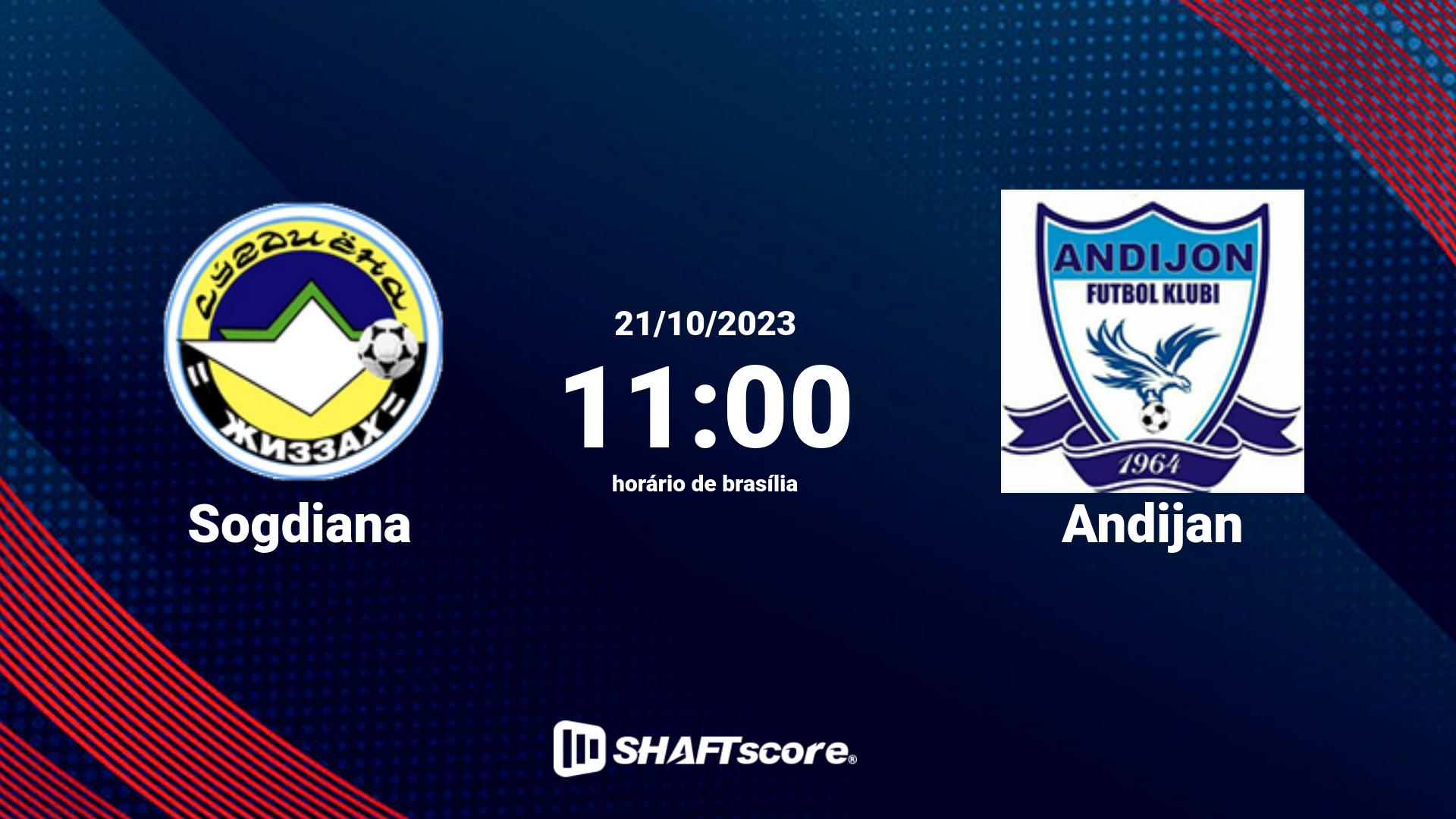 Estatísticas do jogo Sogdiana vs Andijan 21.10 11:00