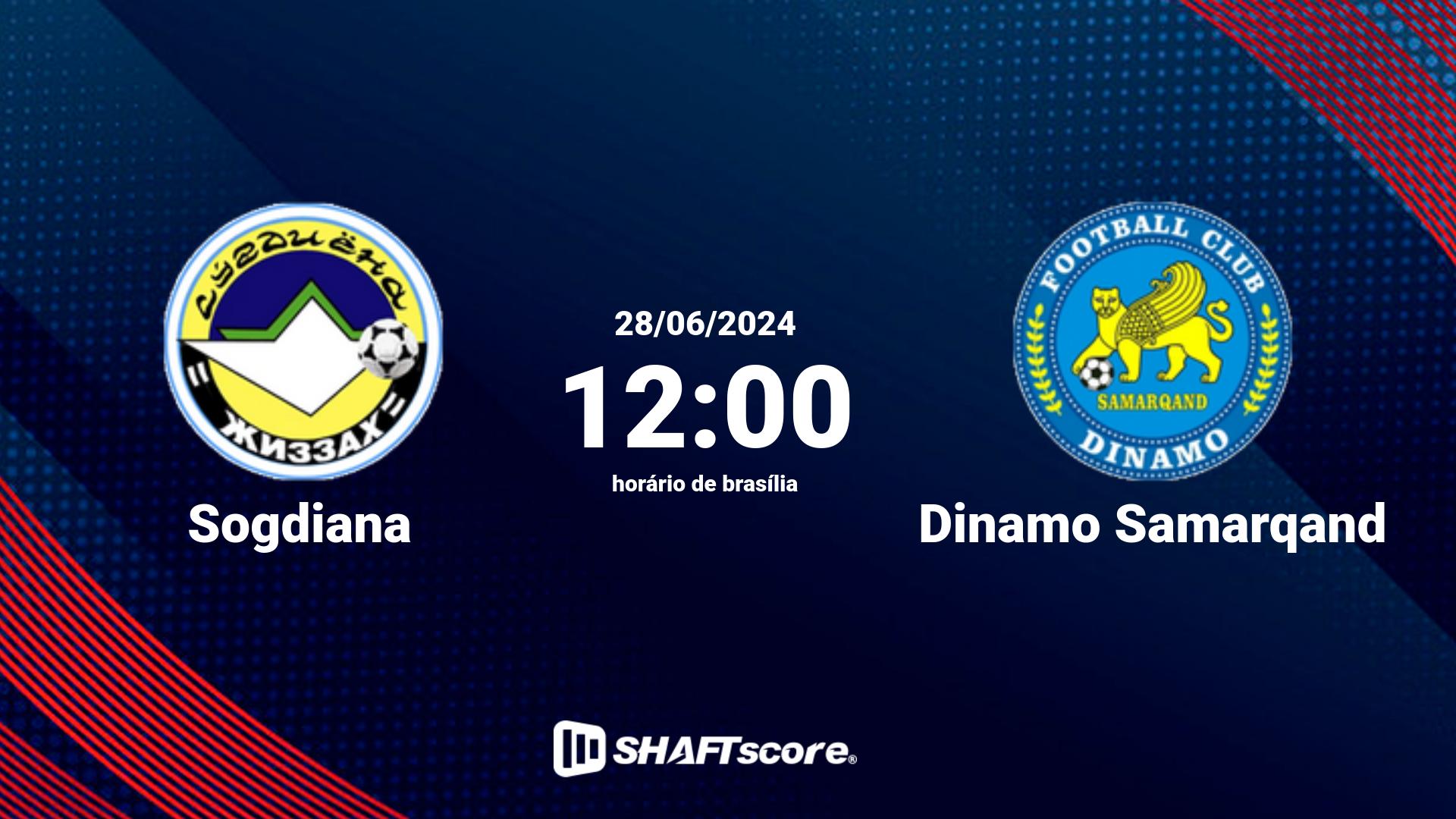 Estatísticas do jogo Sogdiana vs Dinamo Samarqand 28.06 12:00