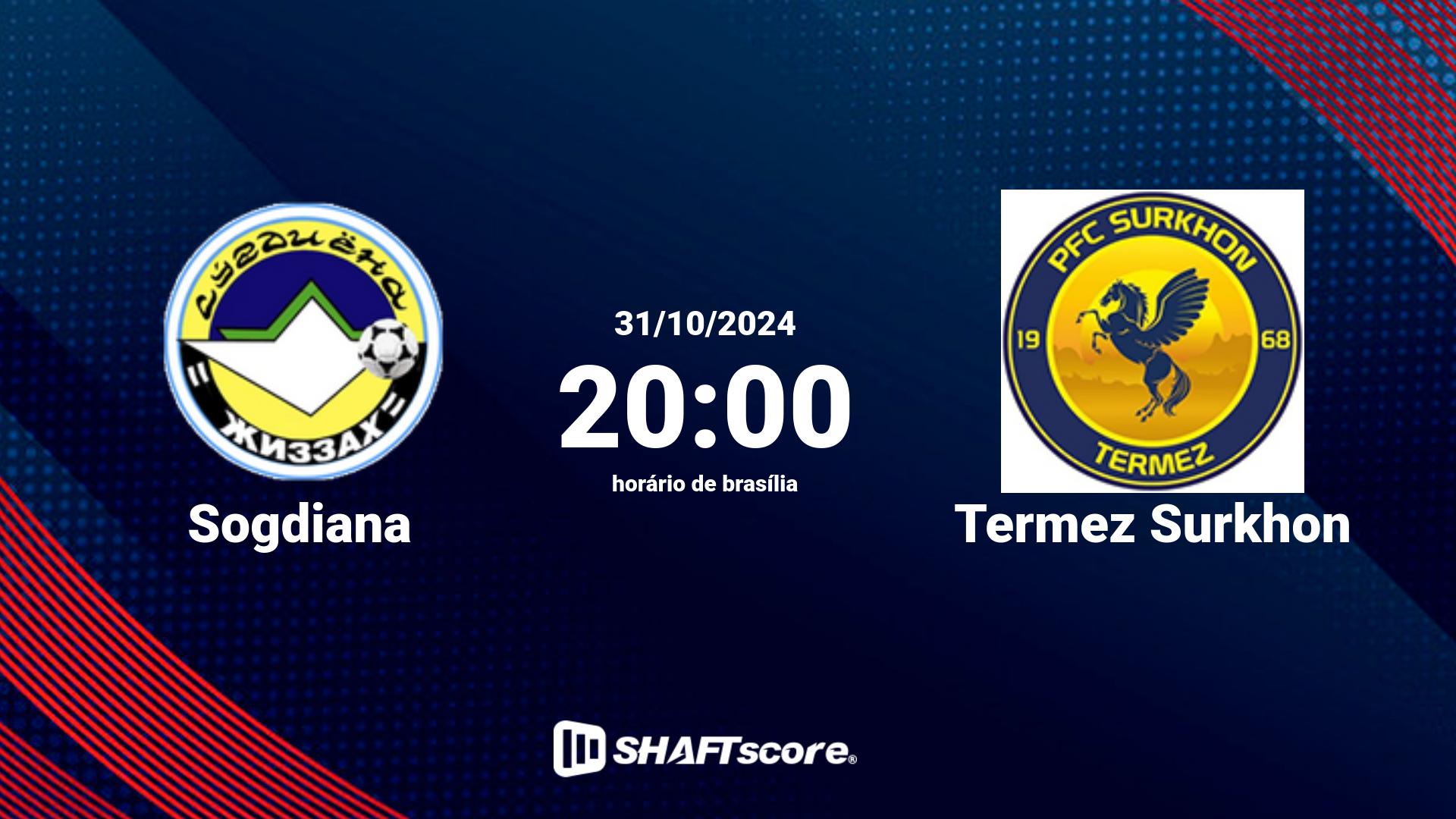 Estatísticas do jogo Sogdiana vs Termez Surkhon 31.10 20:00