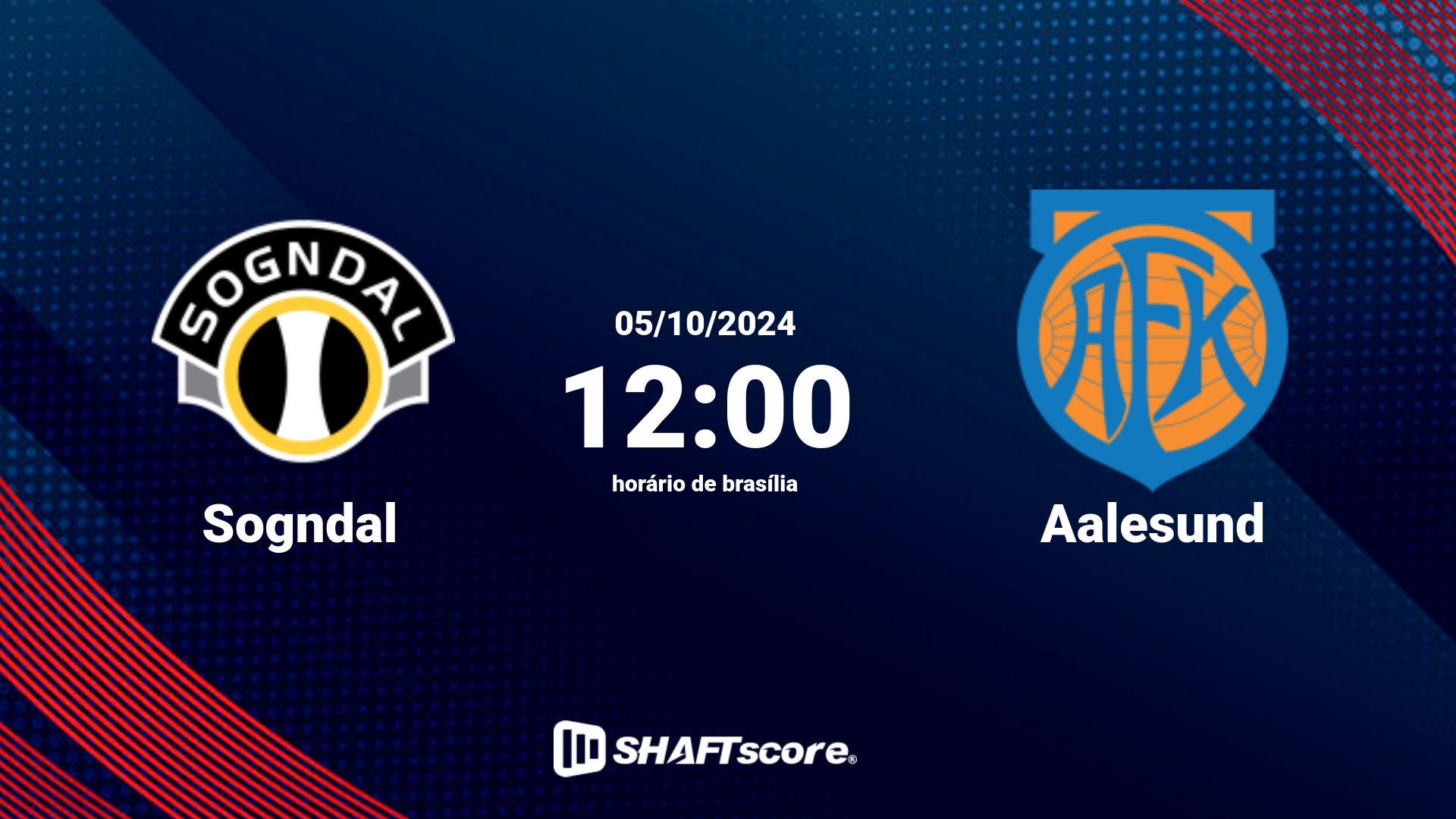 Estatísticas do jogo Sogndal vs Aalesund 05.10 12:00