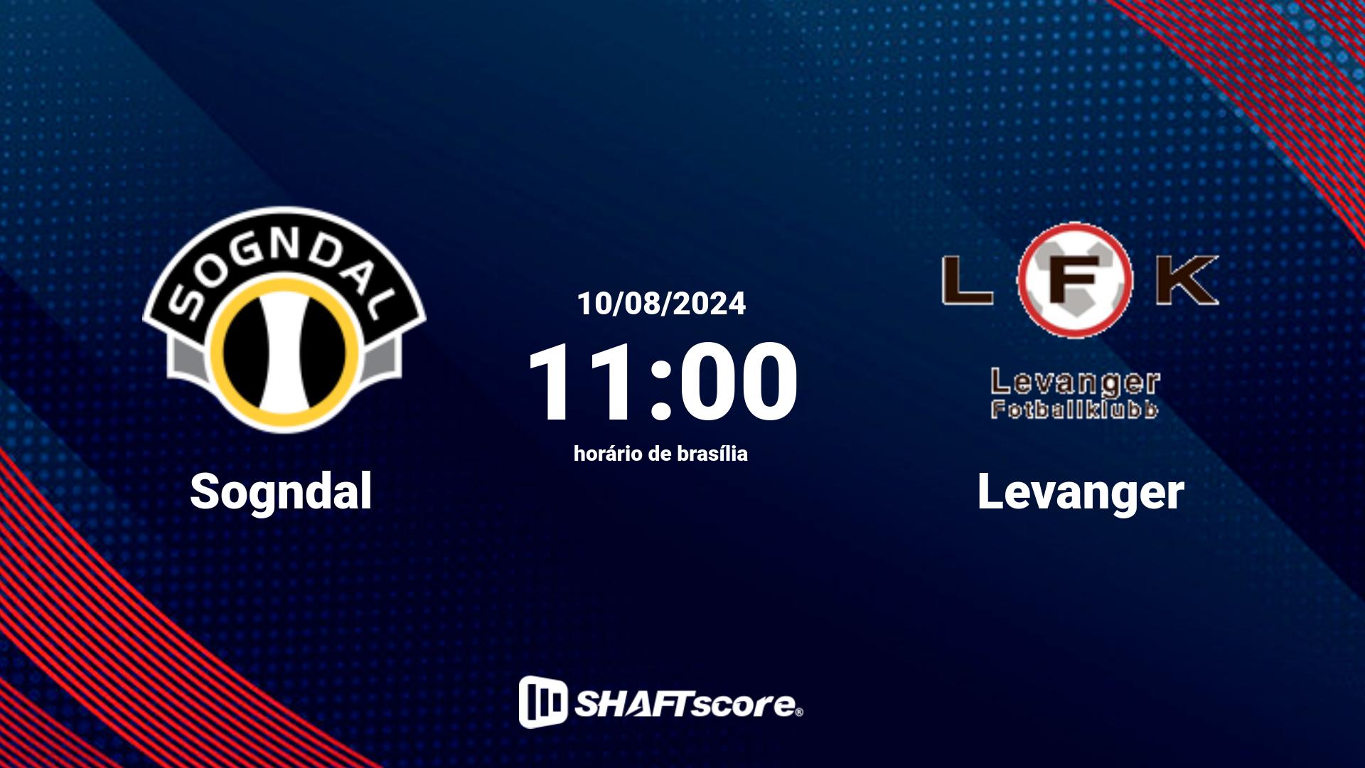 Estatísticas do jogo Sogndal vs Levanger 10.08 11:00