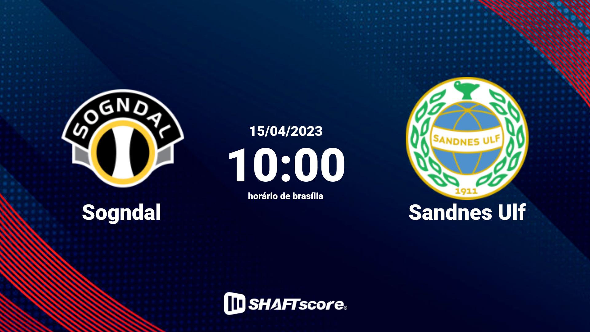 Estatísticas do jogo Sogndal vs Sandnes Ulf 15.04 10:00