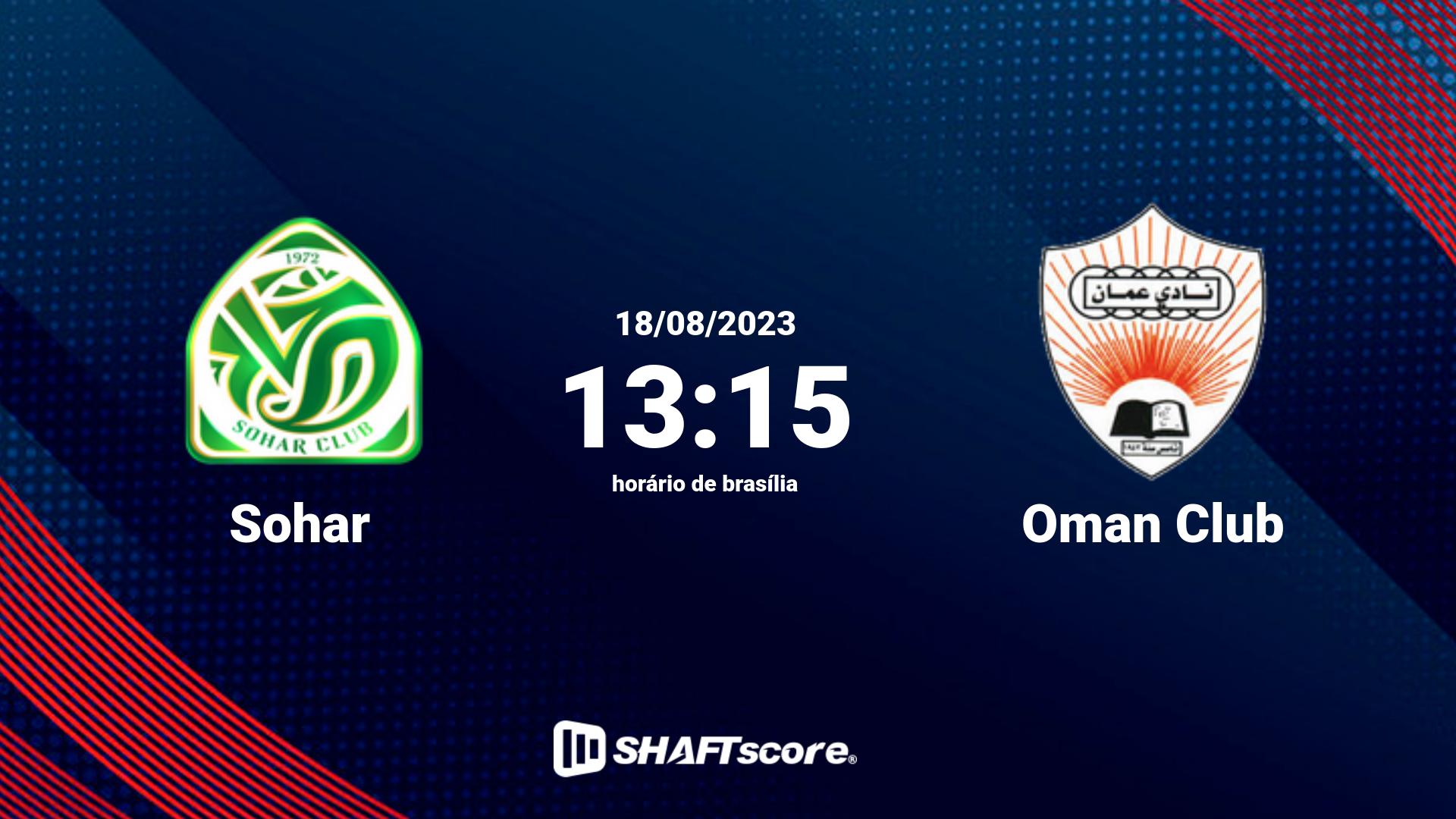 Estatísticas do jogo Sohar vs Oman Club 18.08 13:15