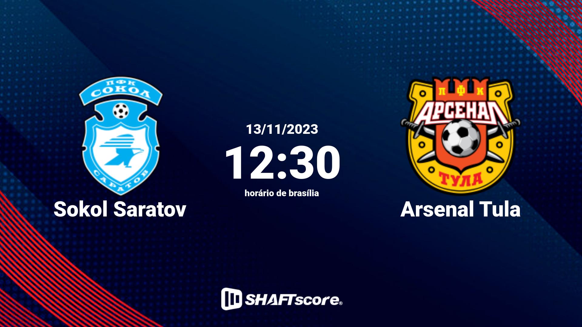 Estatísticas do jogo Sokol Saratov vs Arsenal Tula 13.11 12:30