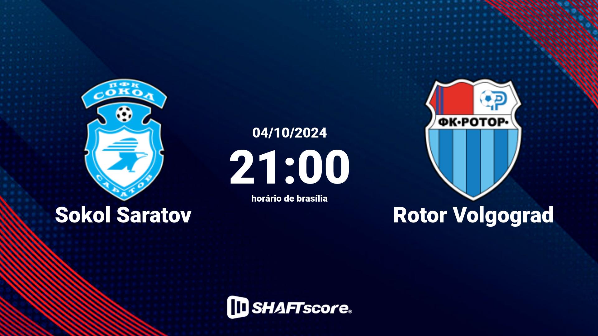 Estatísticas do jogo Sokol Saratov vs Rotor Volgograd 04.10 21:00