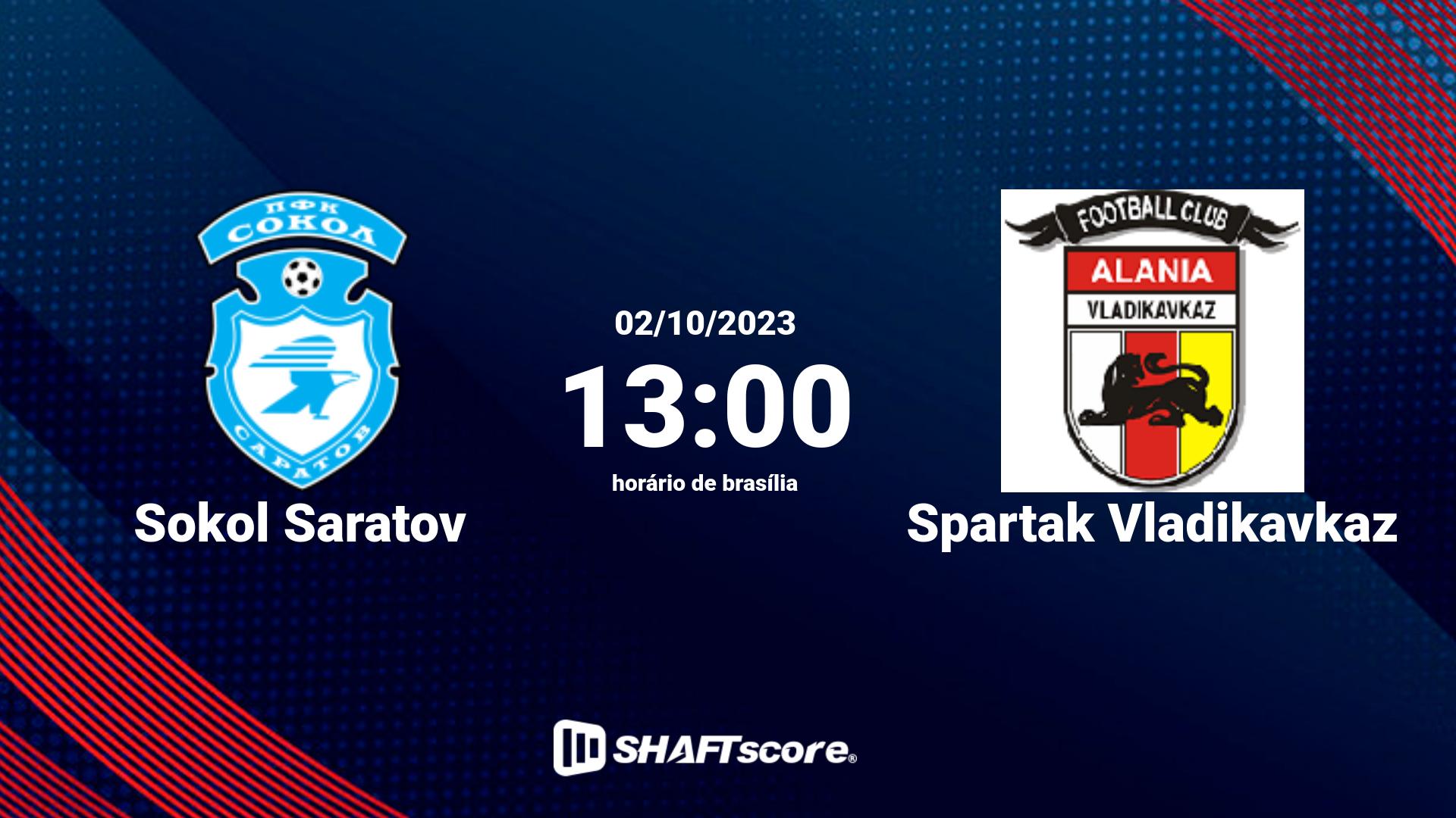 Estatísticas do jogo Sokol Saratov vs Spartak Vladikavkaz 02.10 13:00