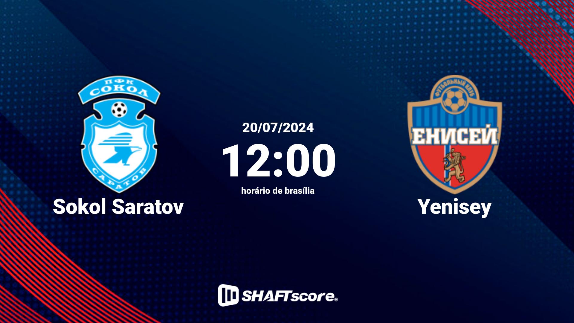 Estatísticas do jogo Sokol Saratov vs Yenisey 20.07 12:00