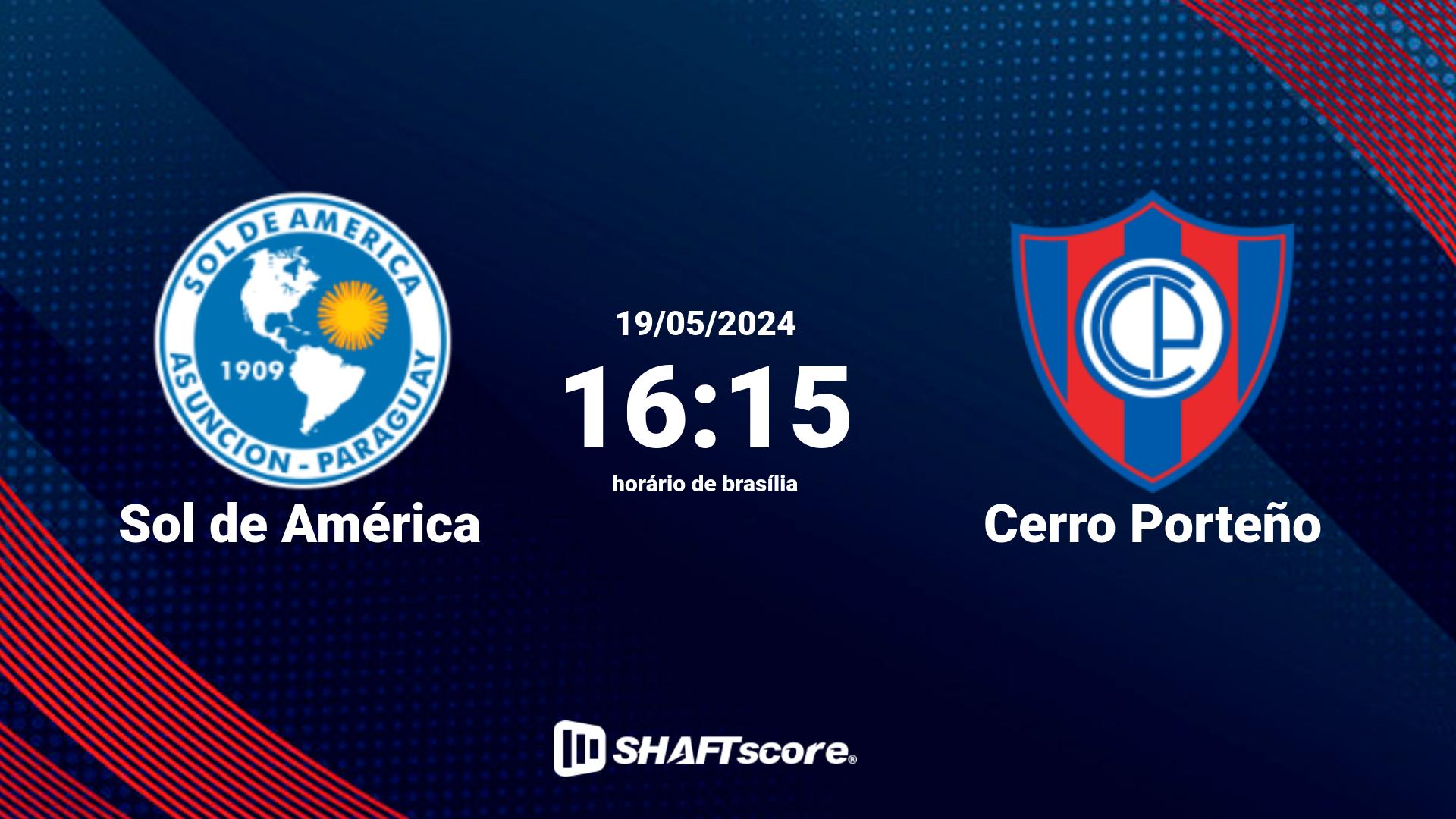 Estatísticas do jogo Sol de América vs Cerro Porteño 19.05 16:15