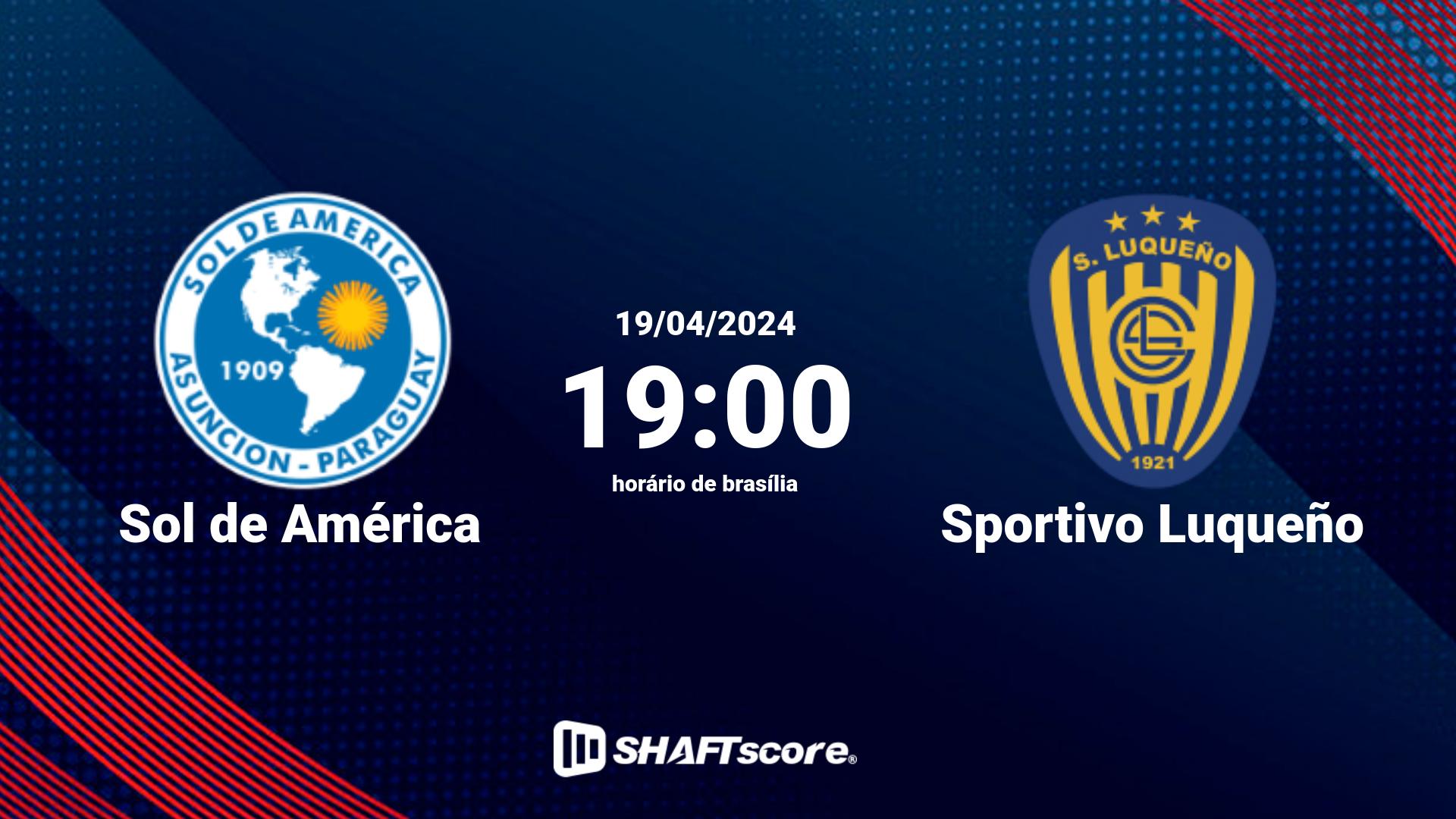 Estatísticas do jogo Sol de América vs Sportivo Luqueño 19.04 19:00