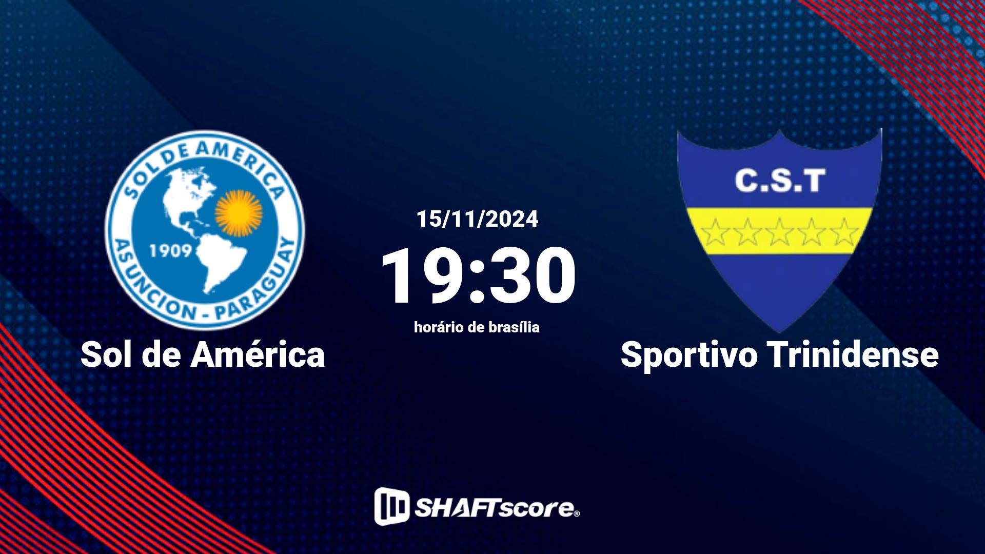 Estatísticas do jogo Sol de América vs Sportivo Trinidense 15.11 19:30