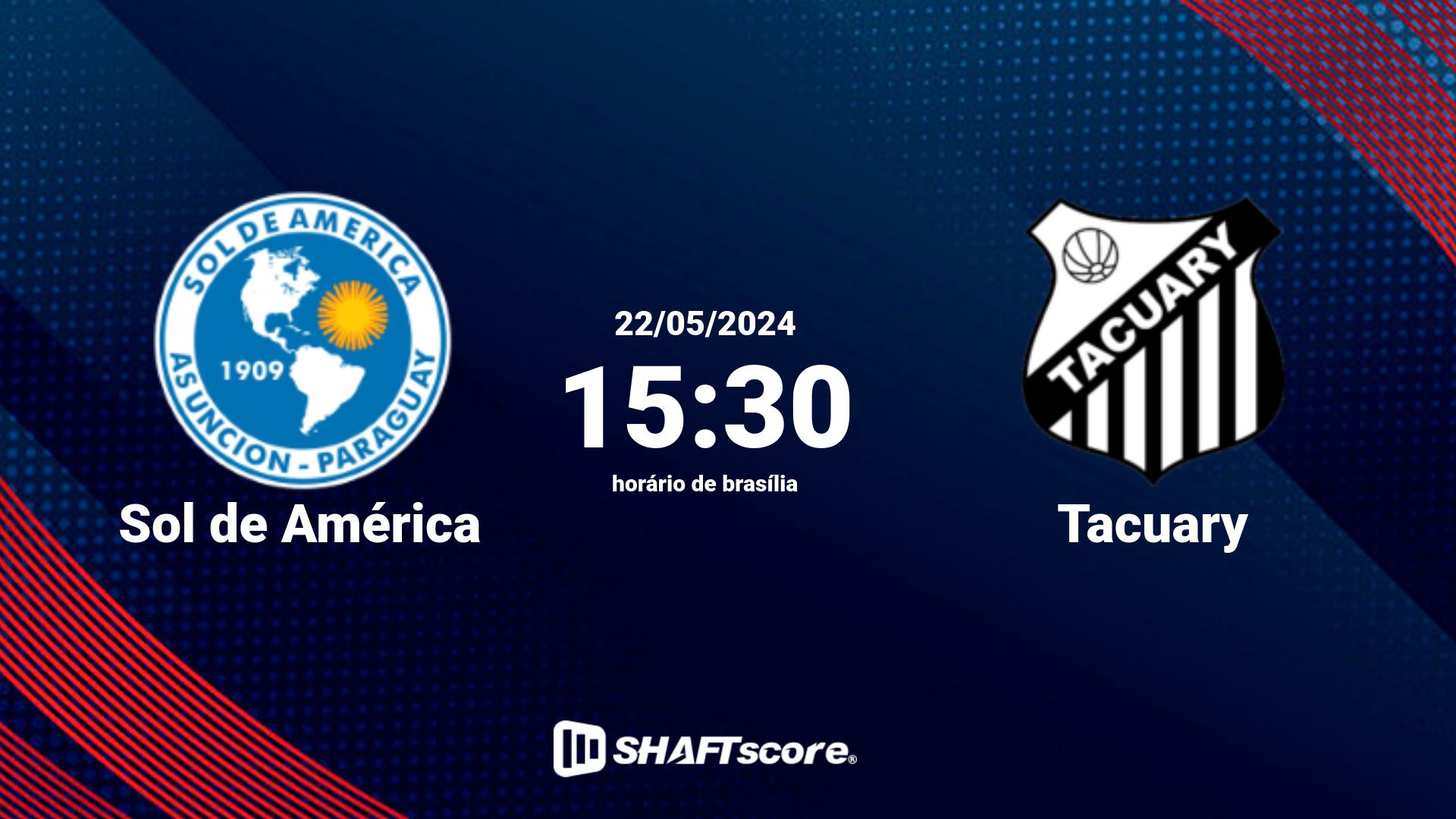 Estatísticas do jogo Sol de América vs Tacuary 22.05 15:30