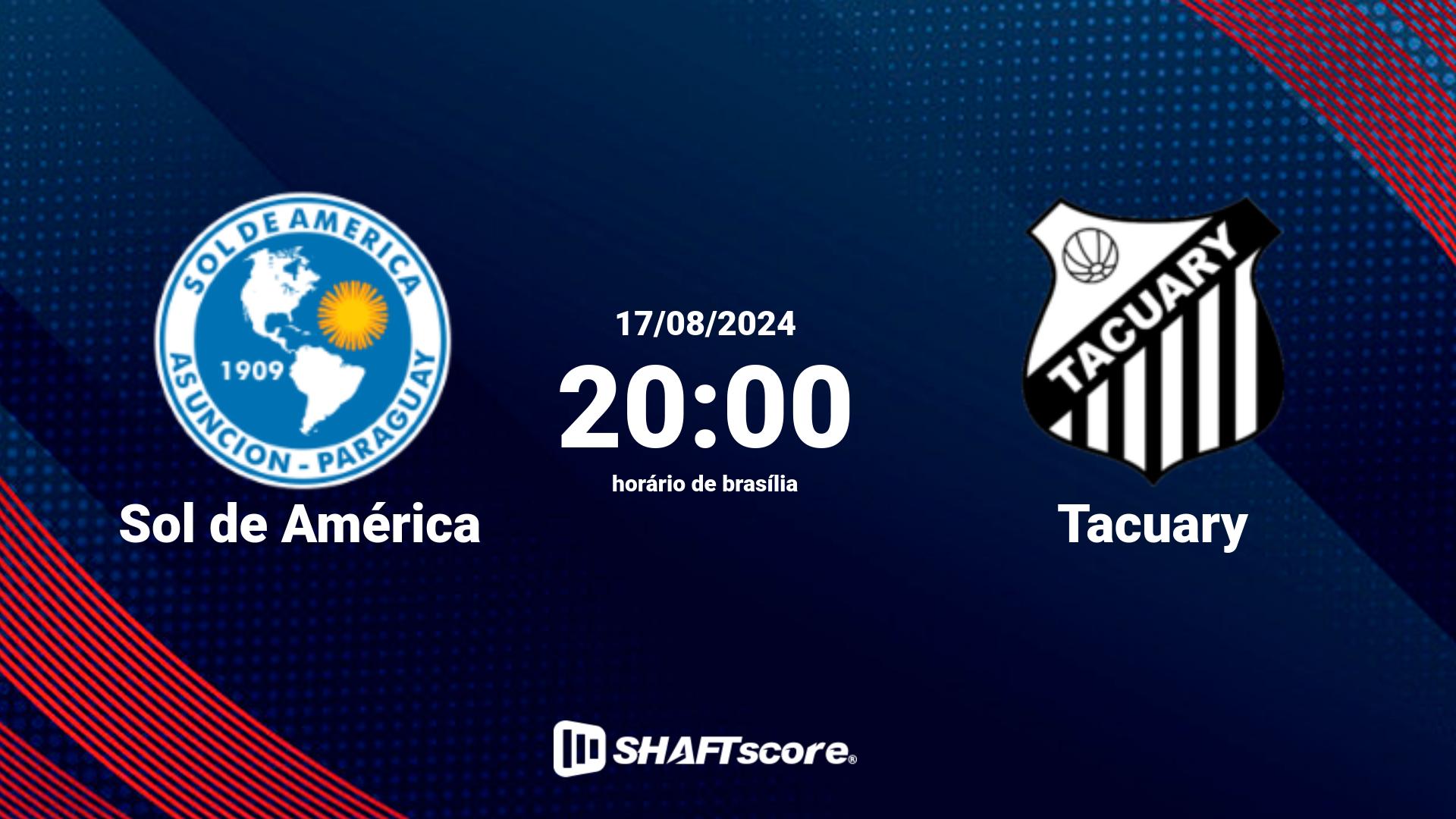 Estatísticas do jogo Sol de América vs Tacuary 17.08 20:00