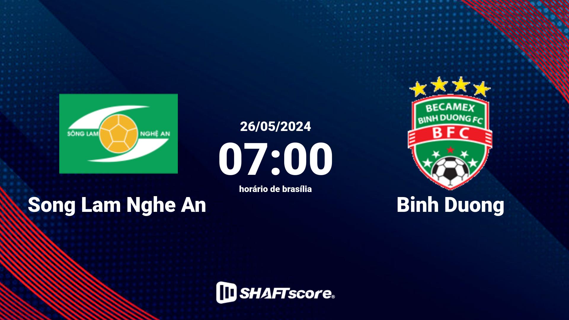 Estatísticas do jogo Song Lam Nghe An vs Binh Duong 26.05 07:00