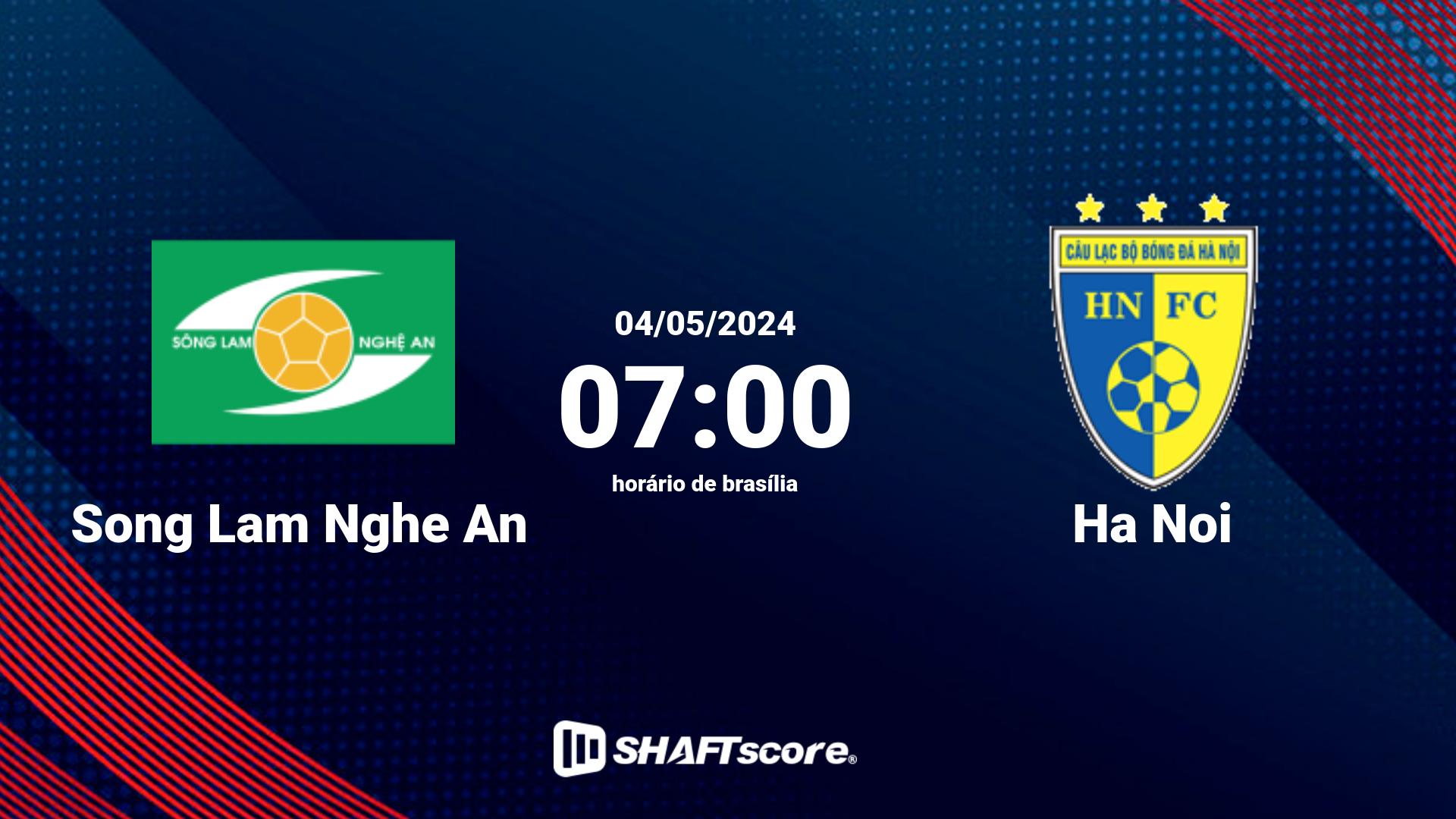 Estatísticas do jogo Song Lam Nghe An vs Ha Noi 04.05 07:00