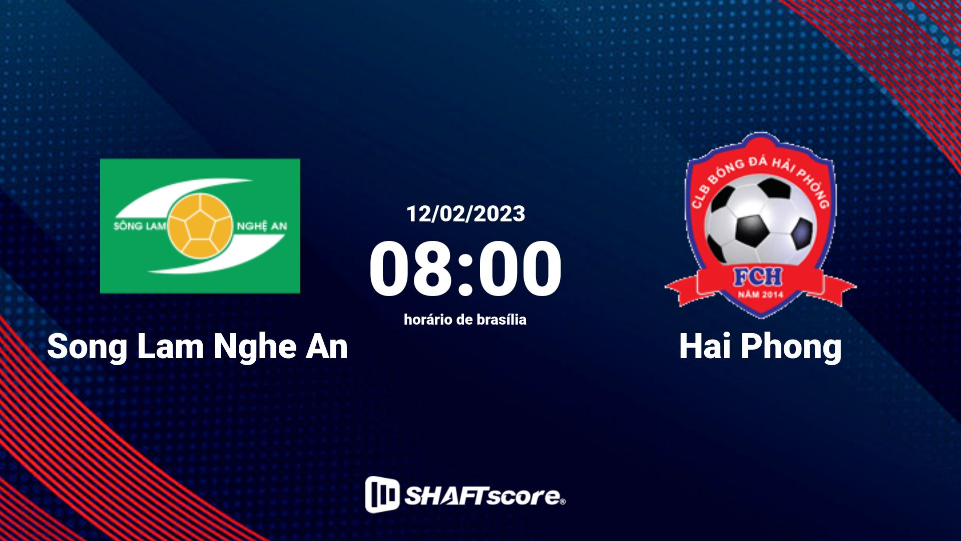 Estatísticas do jogo Song Lam Nghe An vs Hai Phong 12.02 08:00