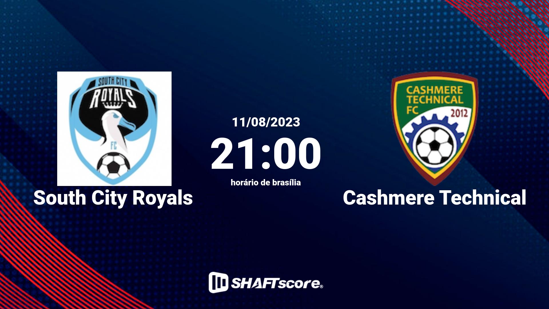 Estatísticas do jogo South City Royals vs Cashmere Technical 11.08 21:00