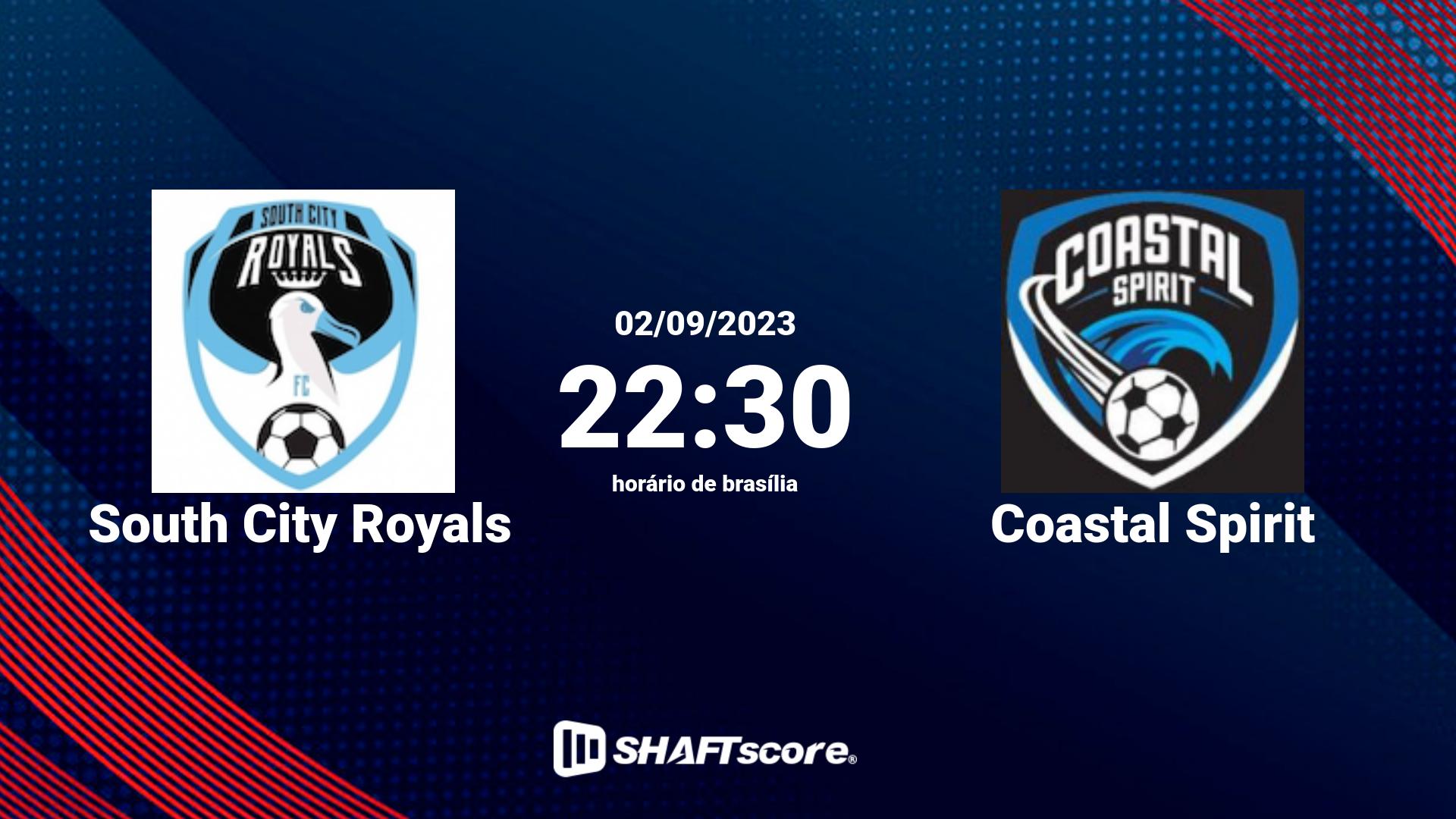 Estatísticas do jogo South City Royals vs Coastal Spirit 02.09 22:30