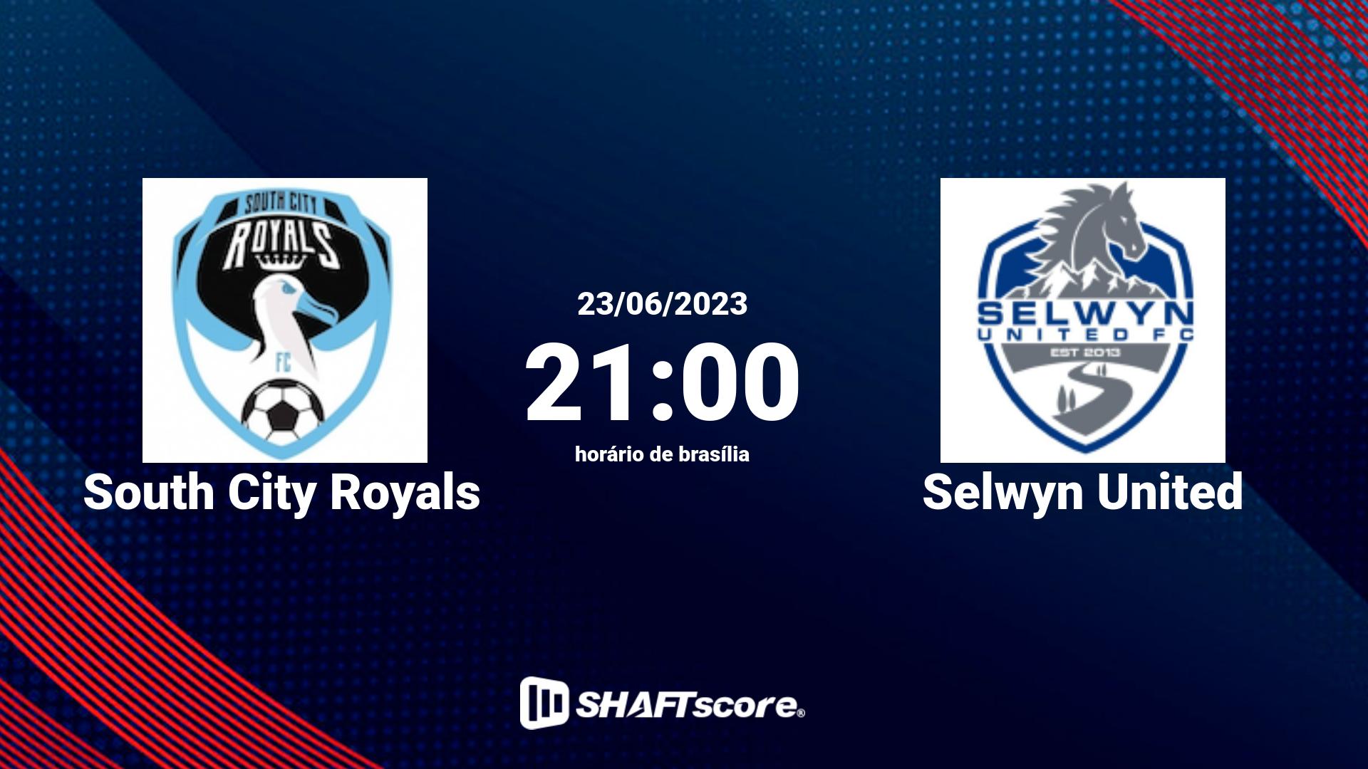 Estatísticas do jogo South City Royals vs Selwyn United 23.06 21:00