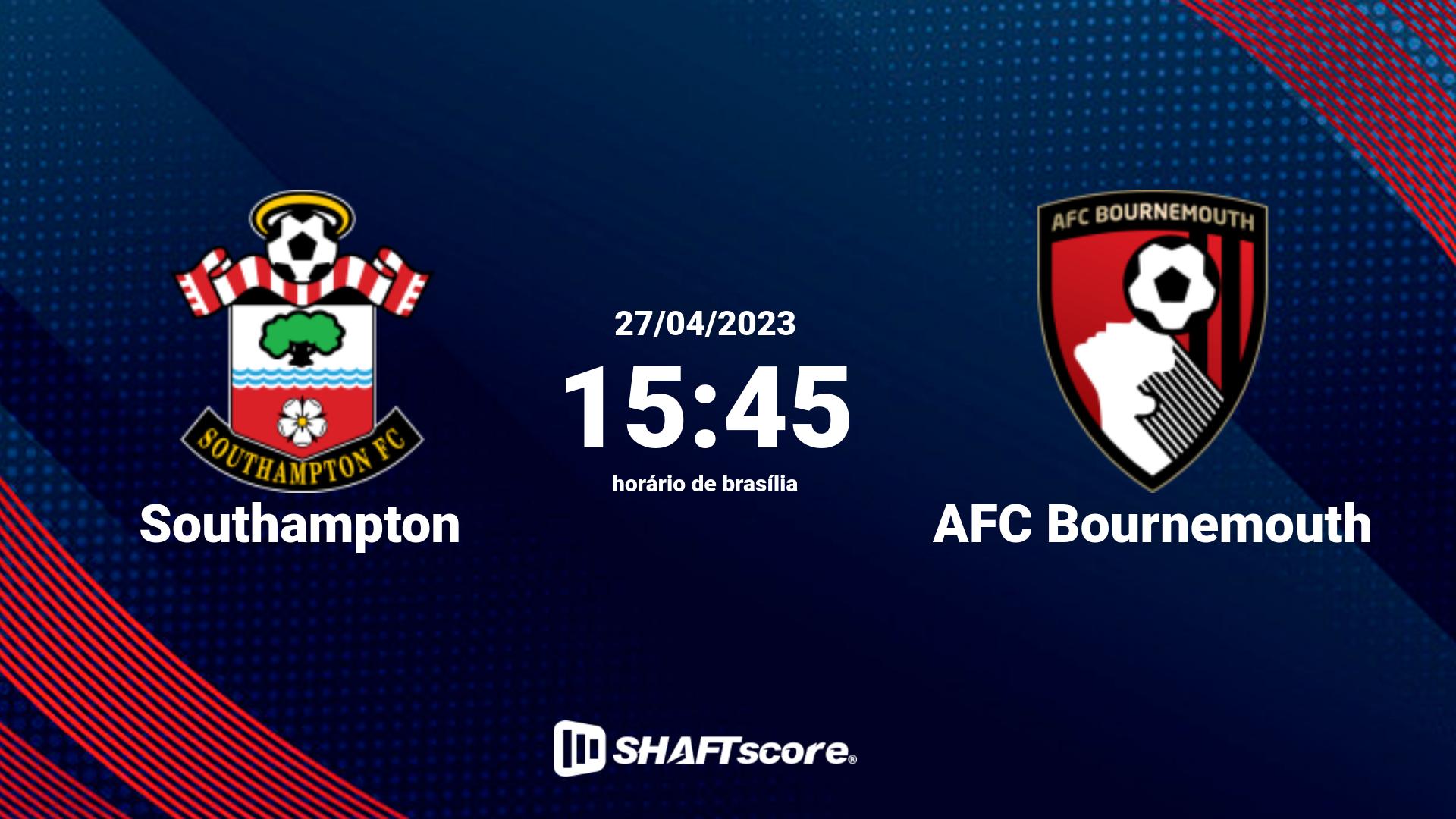 Estatísticas do jogo Southampton vs AFC Bournemouth 27.04 15:45