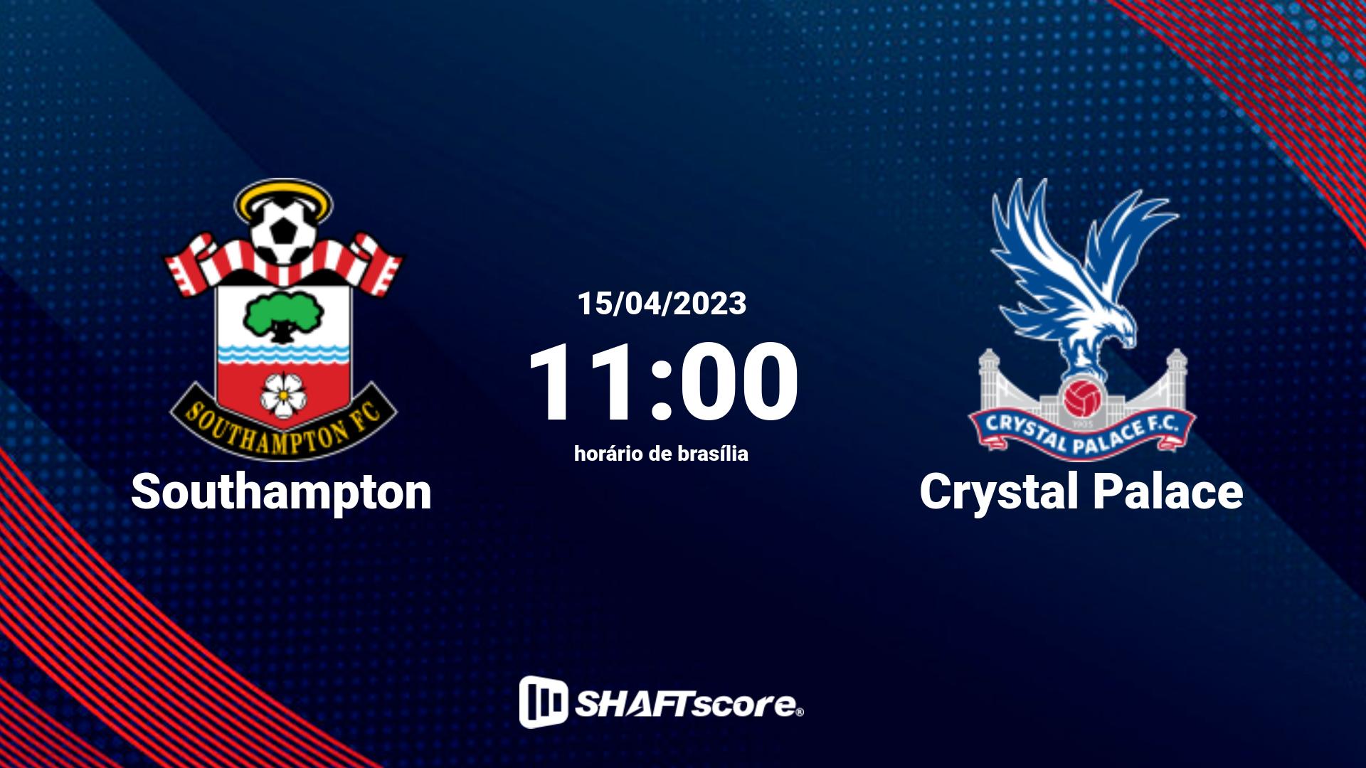 Estatísticas do jogo Southampton vs Crystal Palace 15.04 11:00