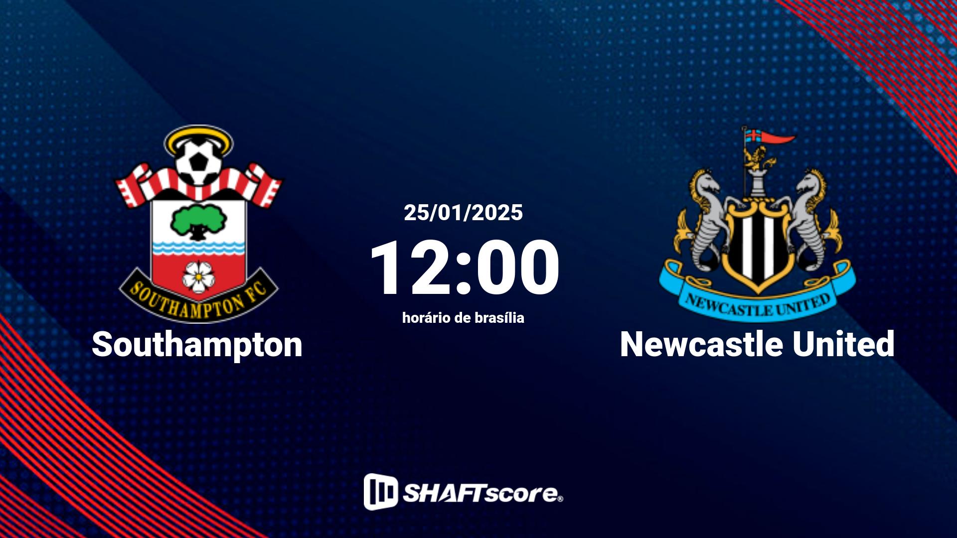 Estatísticas do jogo Southampton vs Newcastle United 25.01 12:00