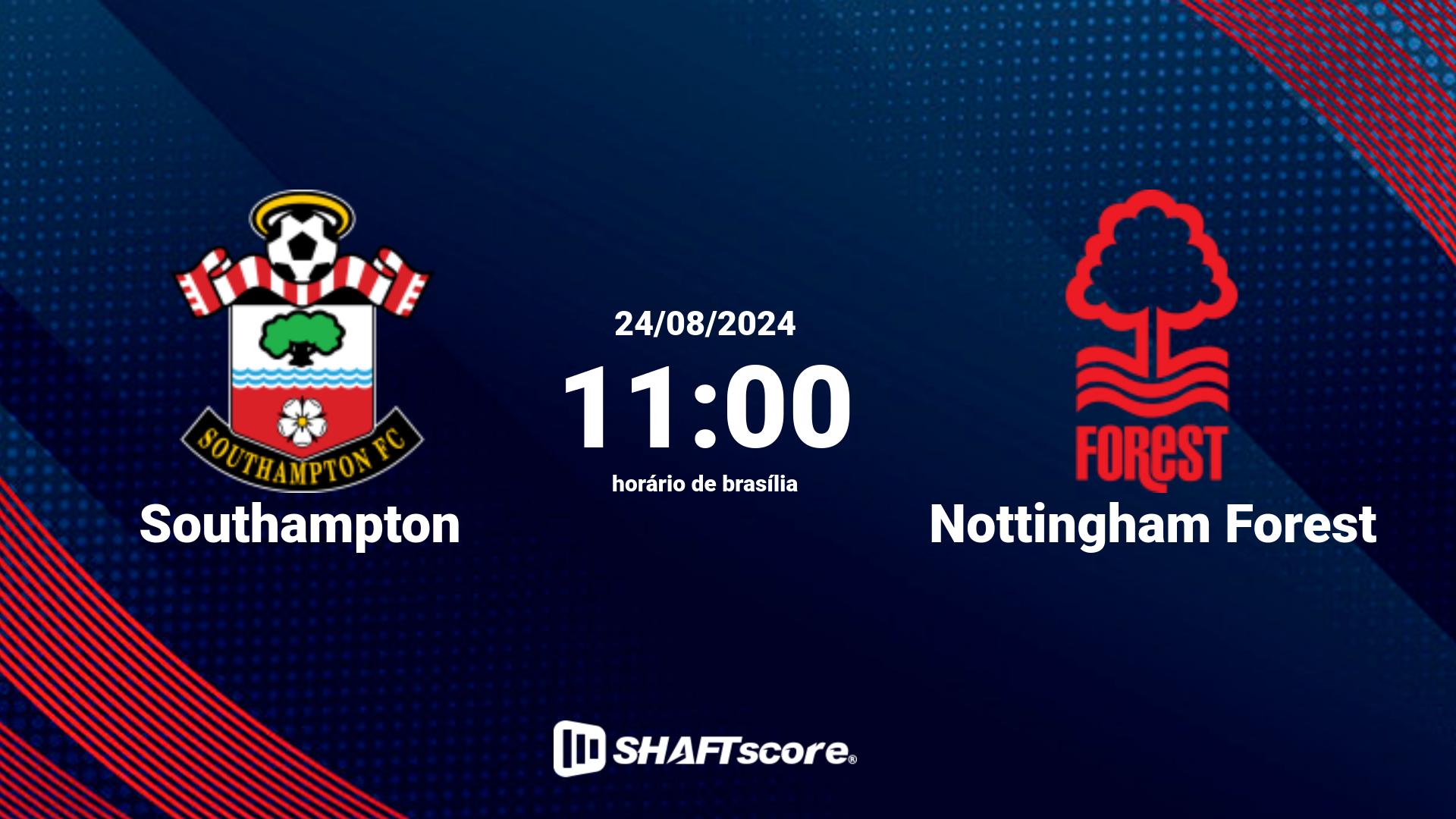 Estatísticas do jogo Southampton vs Nottingham Forest 24.08 11:00