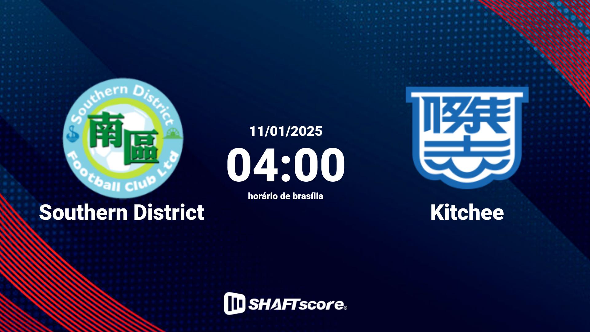 Estatísticas do jogo Southern District vs Kitchee 11.01 04:00