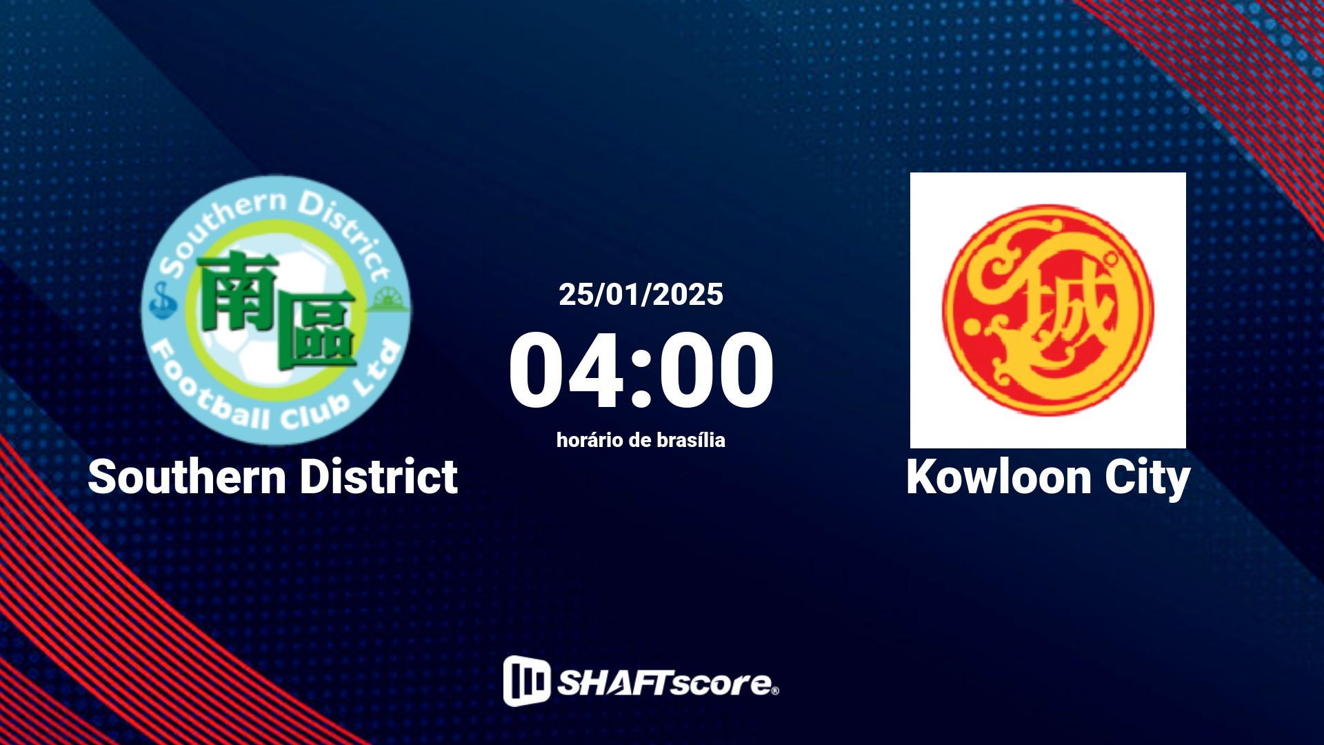 Estatísticas do jogo Southern District vs Kowloon City 25.01 04:00