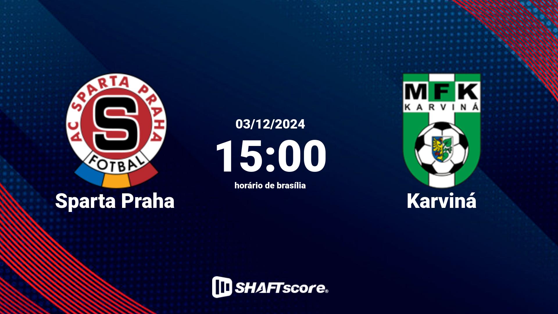 Estatísticas do jogo Sparta Praha vs Karviná 03.12 15:00