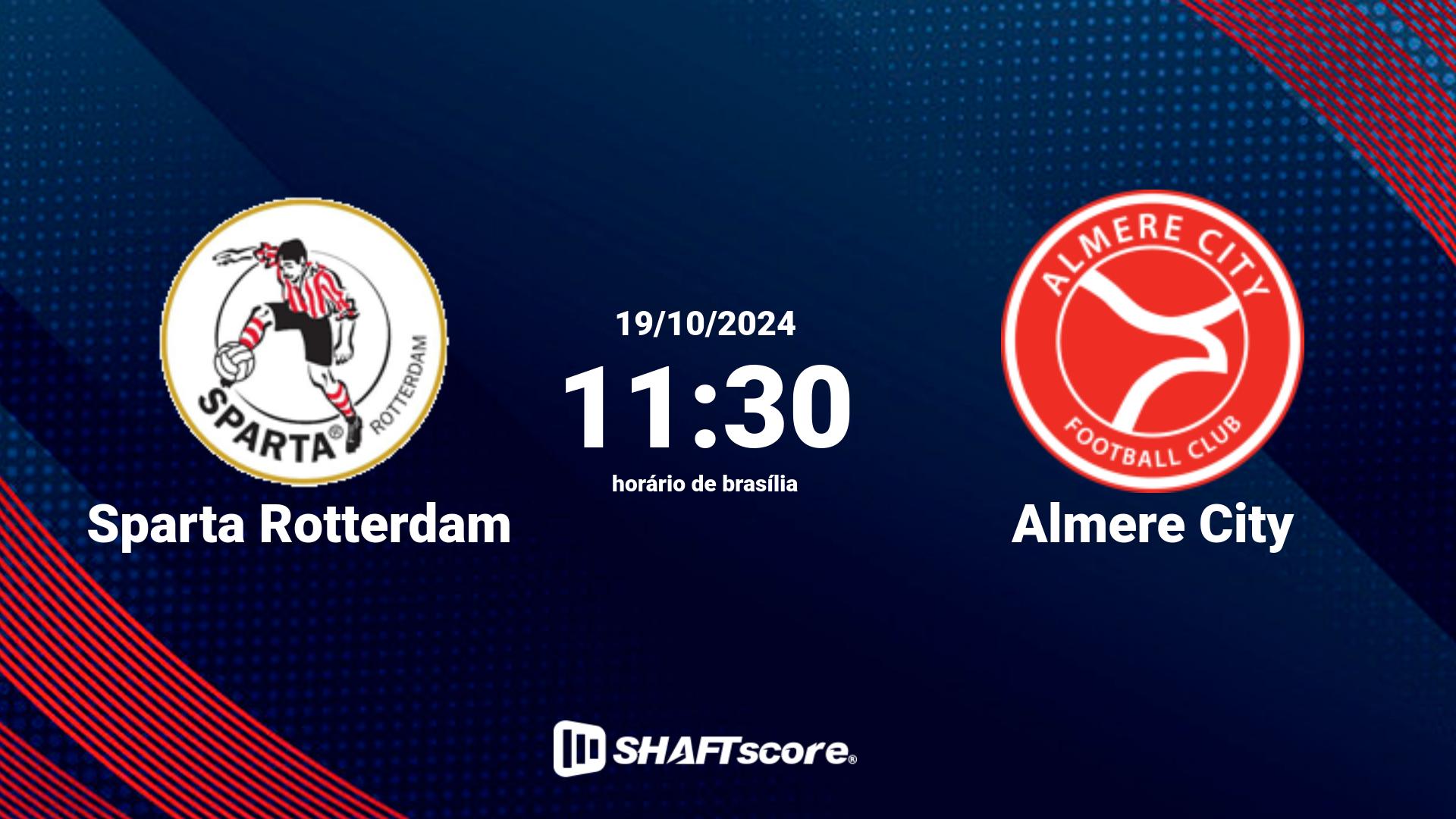 Estatísticas do jogo Sparta Rotterdam vs Almere City 19.10 11:30