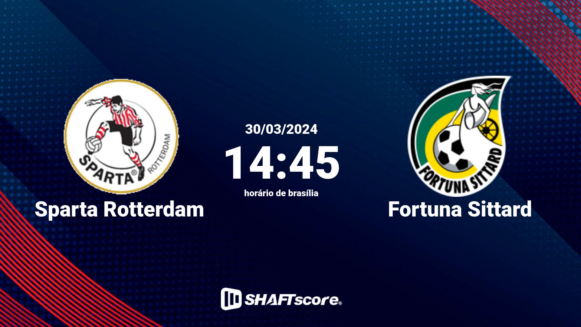 Estatísticas do jogo Sparta Rotterdam vs Fortuna Sittard 30.03 14:45