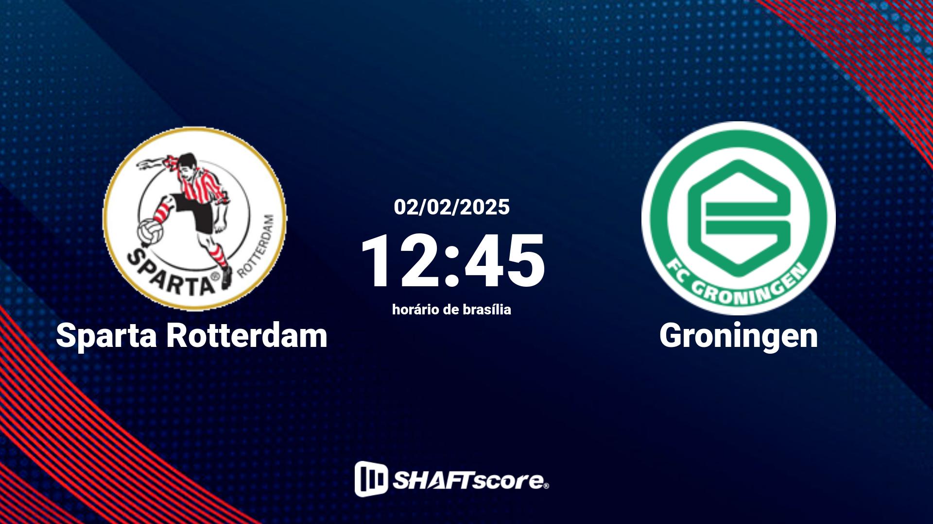 Estatísticas do jogo Sparta Rotterdam vs Groningen 02.02 12:45