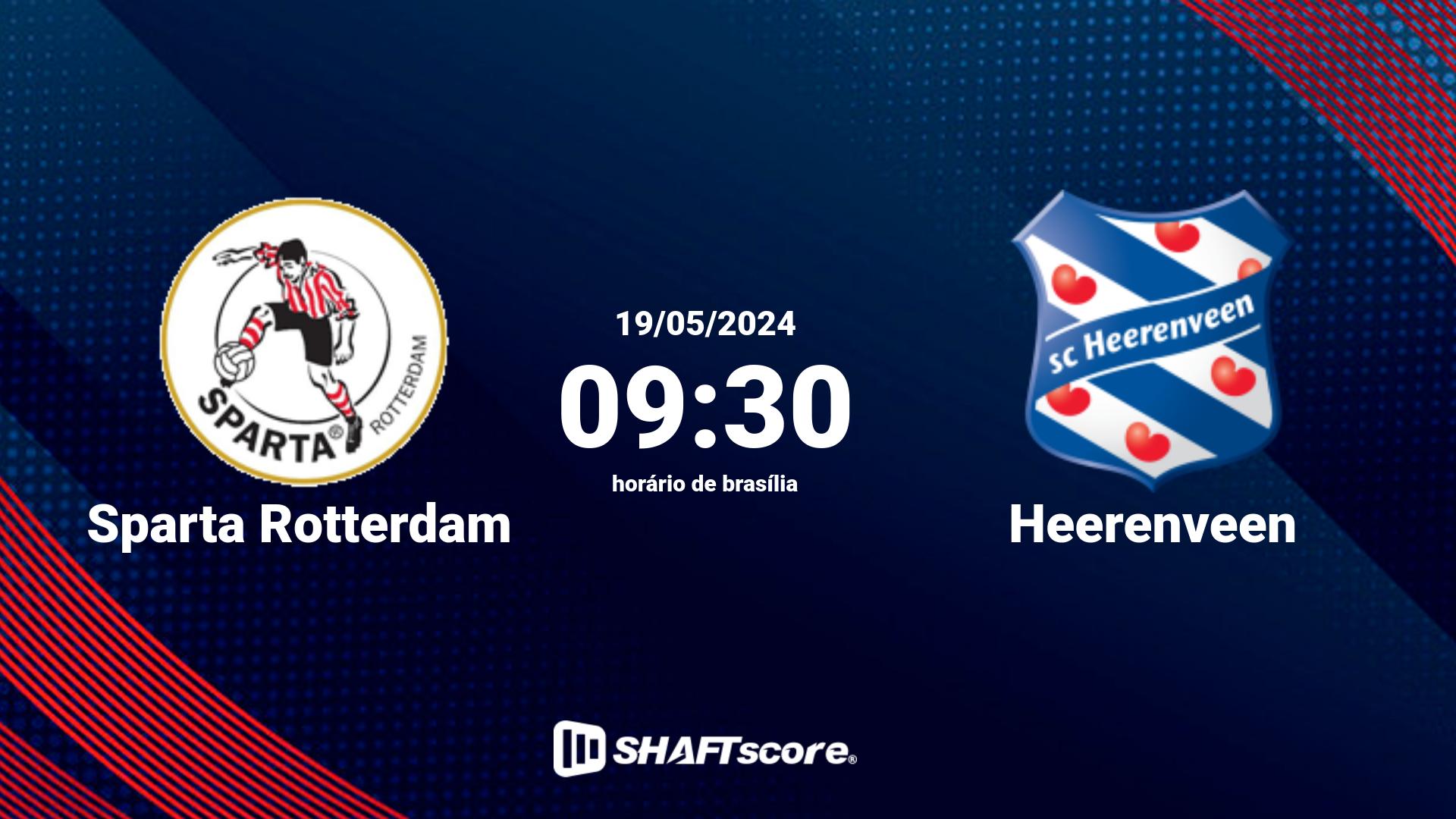 Estatísticas do jogo Sparta Rotterdam vs Heerenveen 19.05 09:30