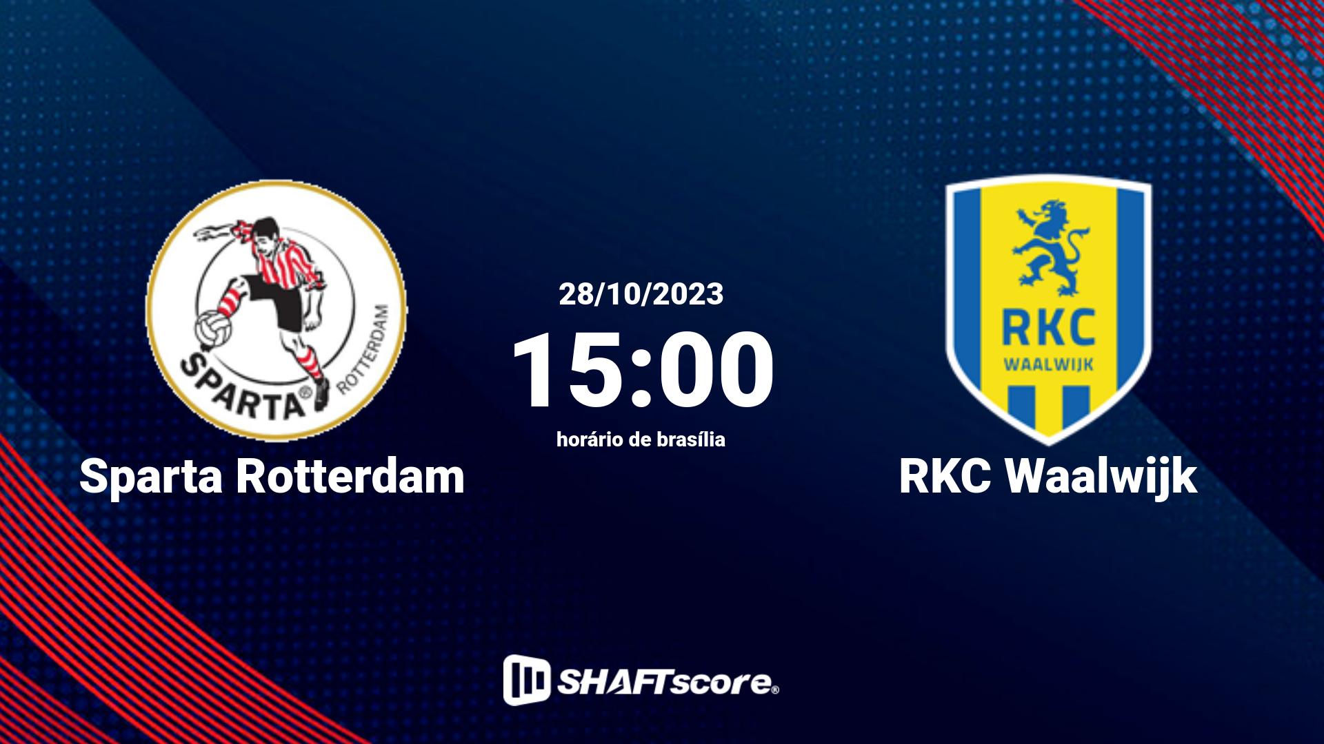 Estatísticas do jogo Sparta Rotterdam vs RKC Waalwijk 28.10 15:00