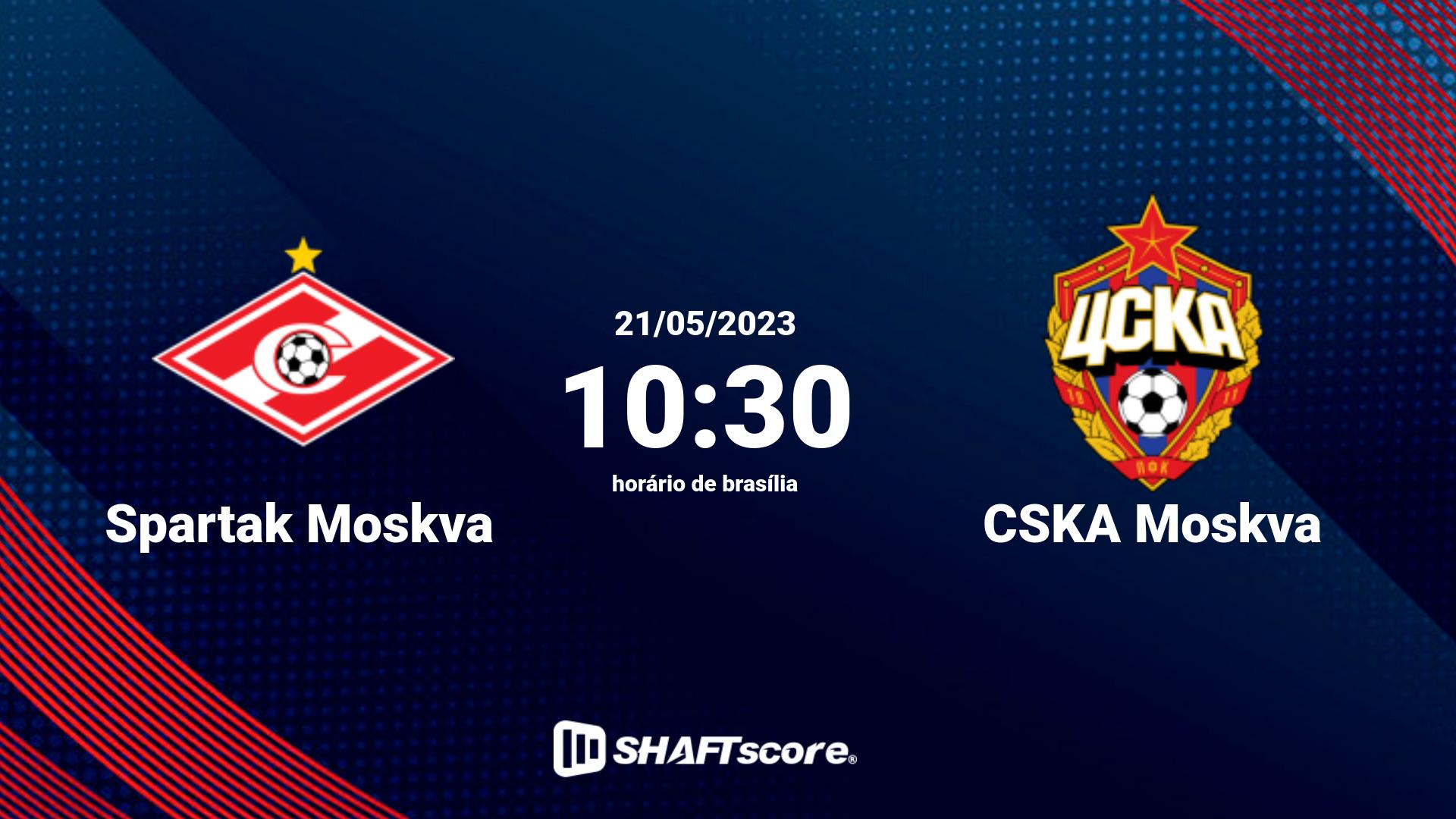 Estatísticas do jogo Spartak Moskva vs CSKA Moskva 21.05 10:30