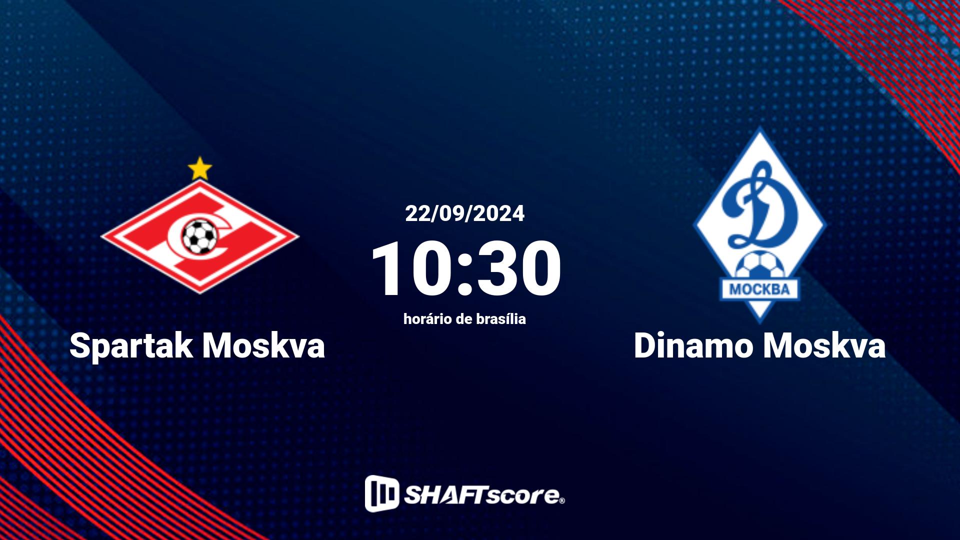 Estatísticas do jogo Spartak Moskva vs Dinamo Moskva 22.09 10:30