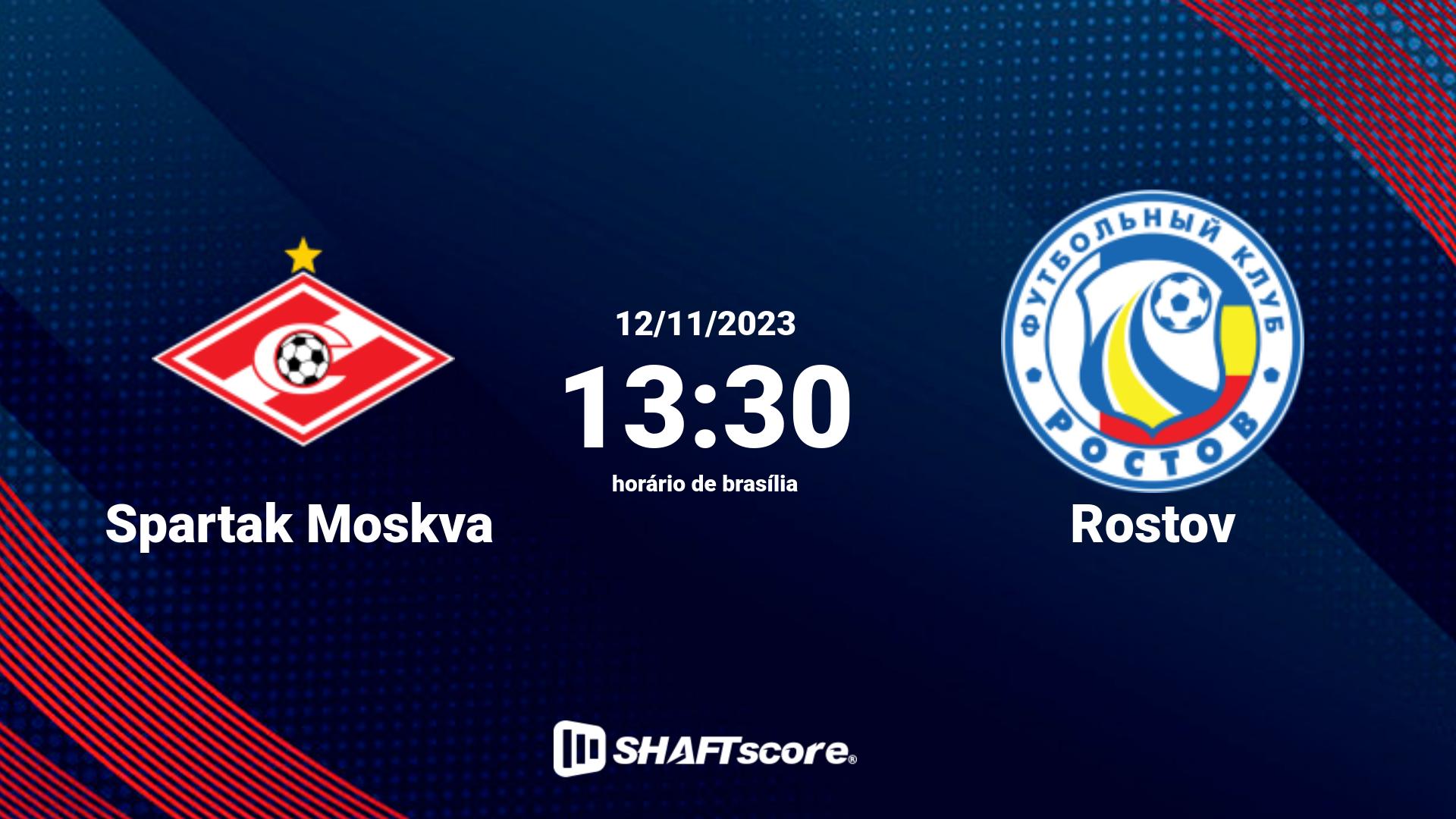 Estatísticas do jogo Spartak Moskva vs Rostov 12.11 13:30