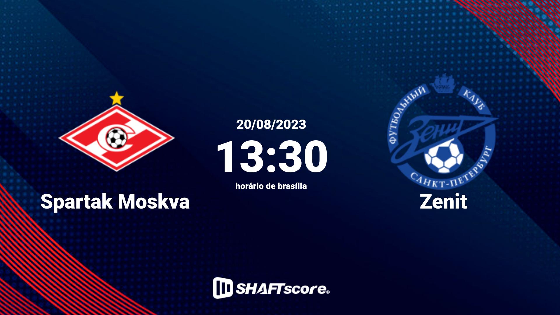 Estatísticas do jogo Spartak Moskva vs Zenit 20.08 13:30