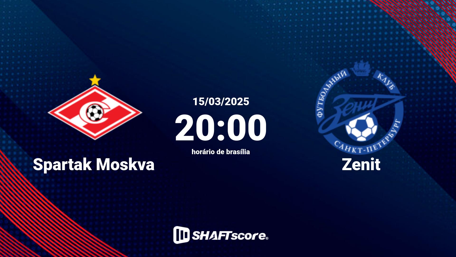 Estatísticas do jogo Spartak Moskva vs Zenit 15.03 20:00