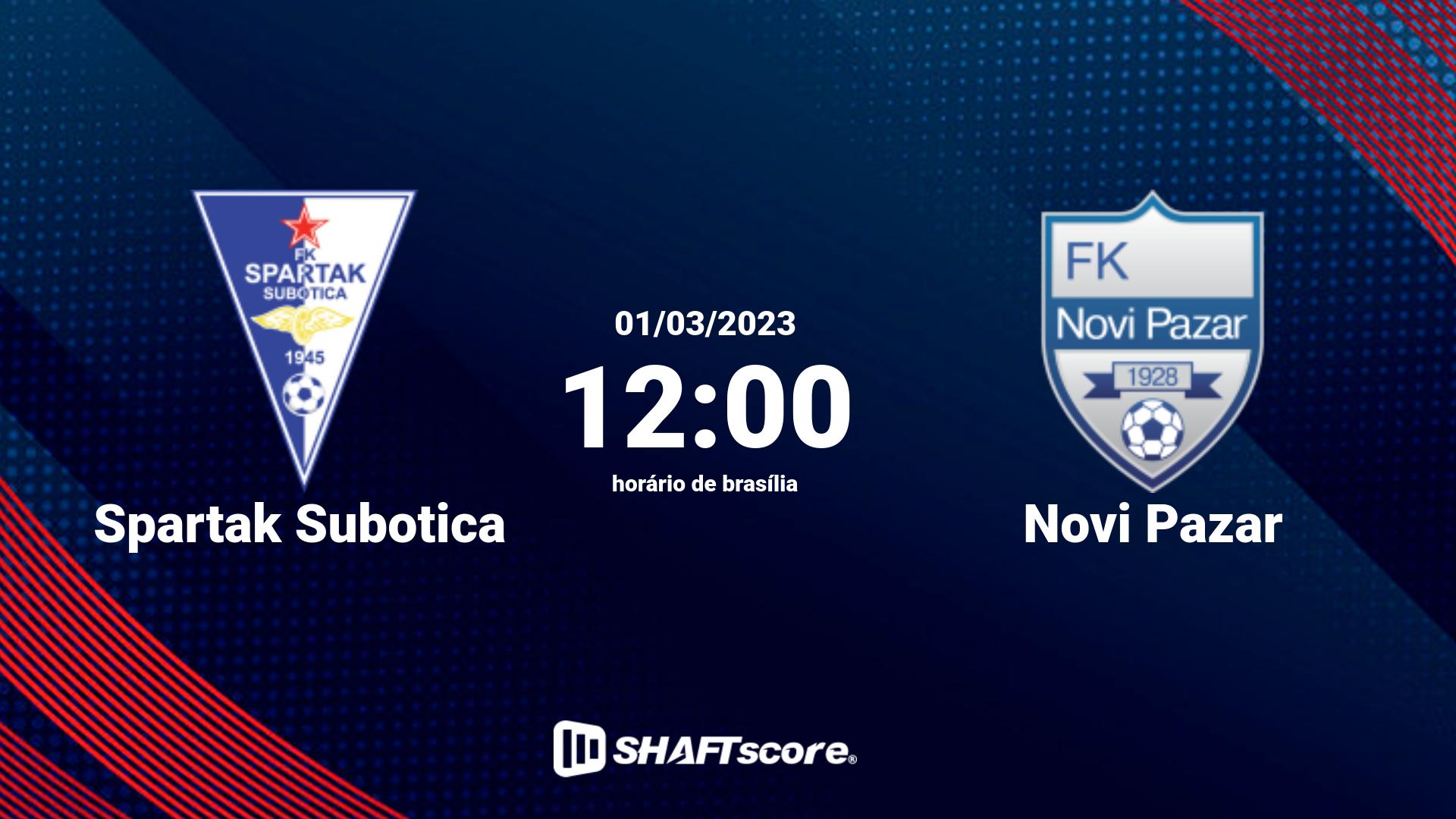 Estatísticas do jogo Spartak Subotica vs Novi Pazar 01.03 12:00