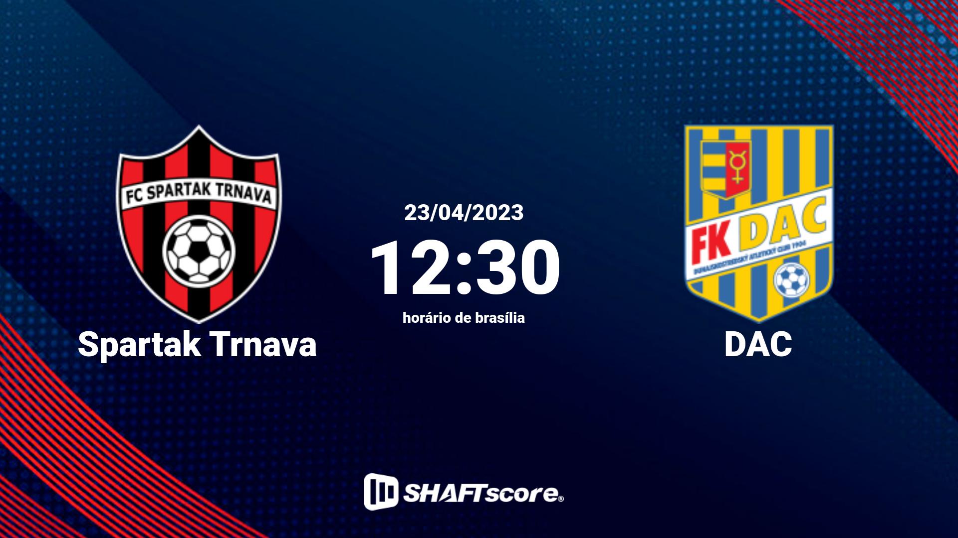 Estatísticas do jogo Spartak Trnava vs DAC 23.04 12:30