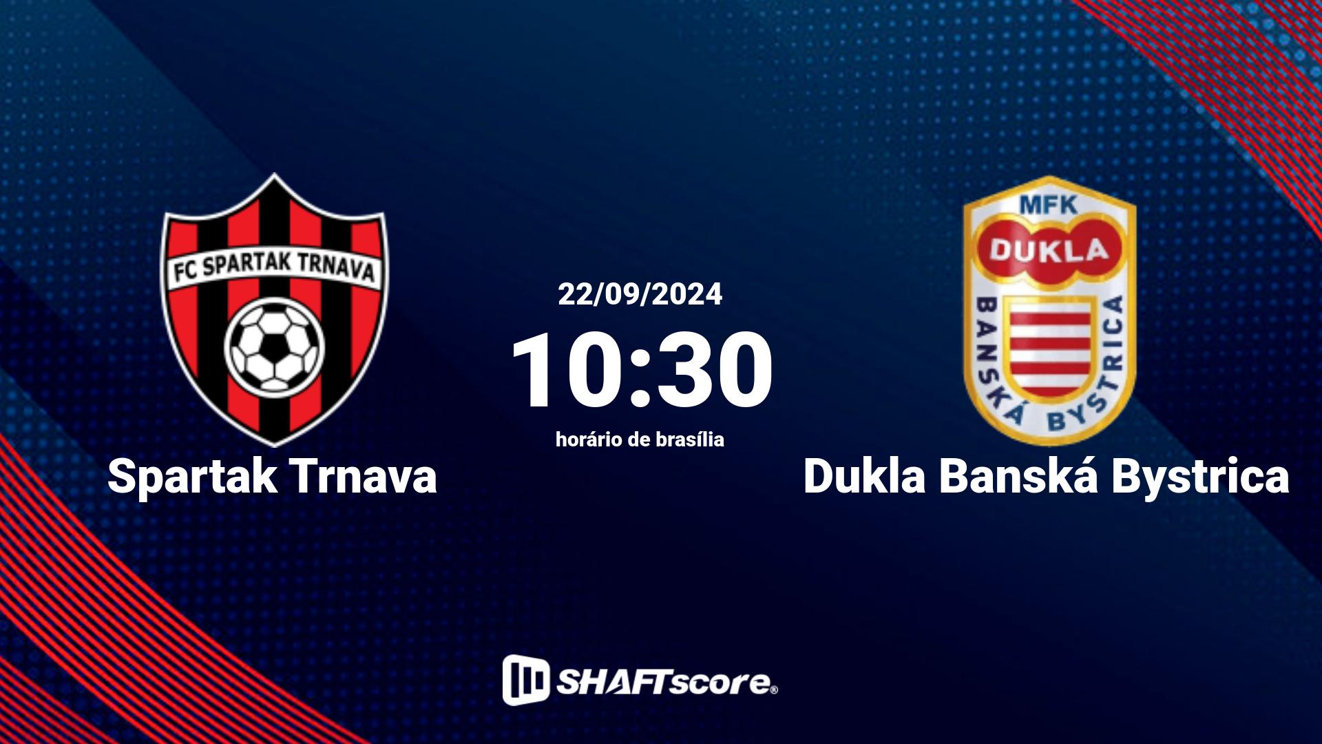 Estatísticas do jogo Spartak Trnava vs Dukla Banská Bystrica 22.09 10:30