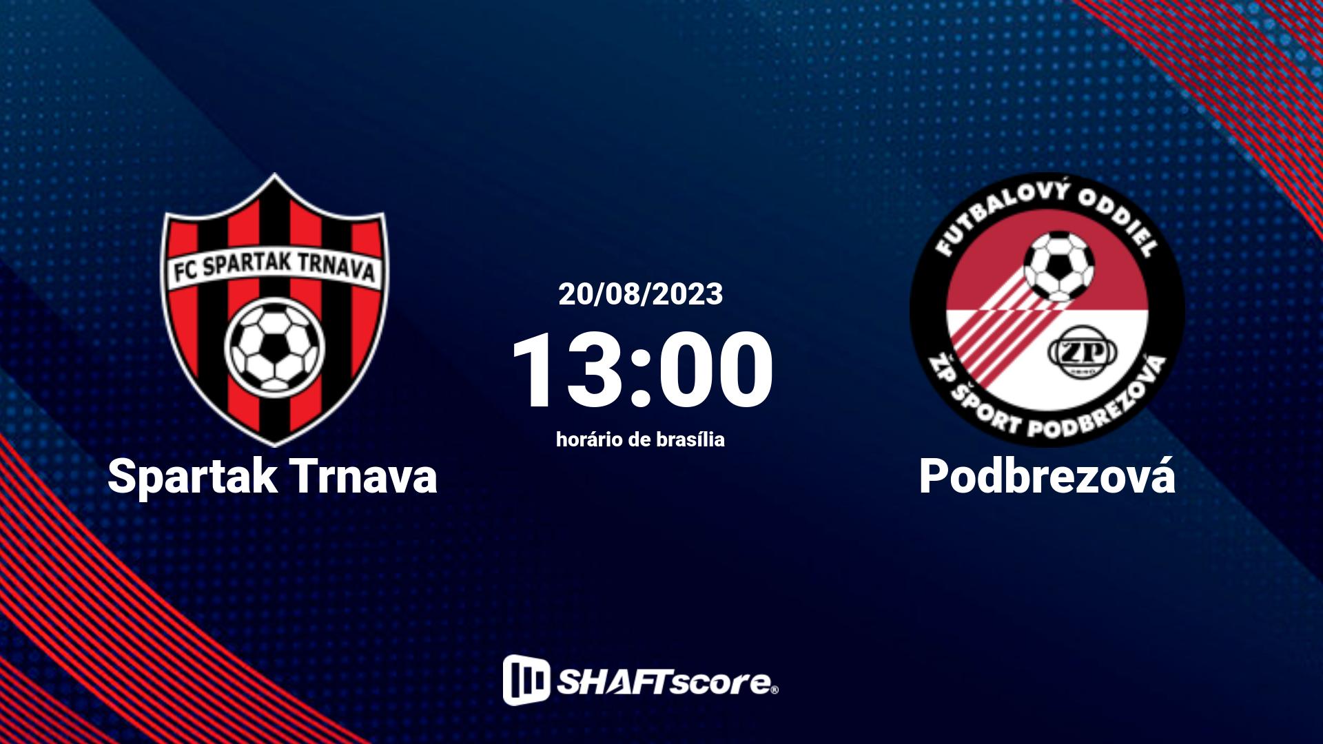 Estatísticas do jogo Spartak Trnava vs Podbrezová 20.08 13:00