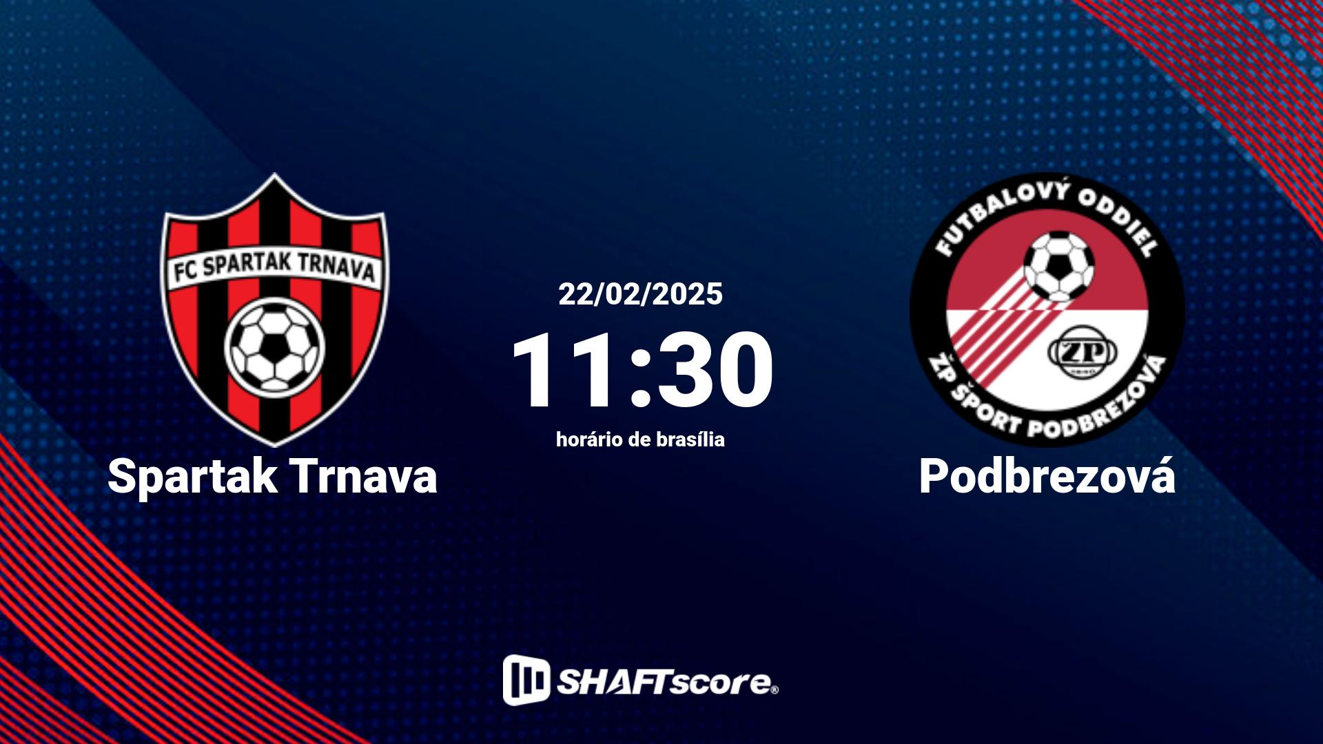 Estatísticas do jogo Spartak Trnava vs Podbrezová 22.02 11:30