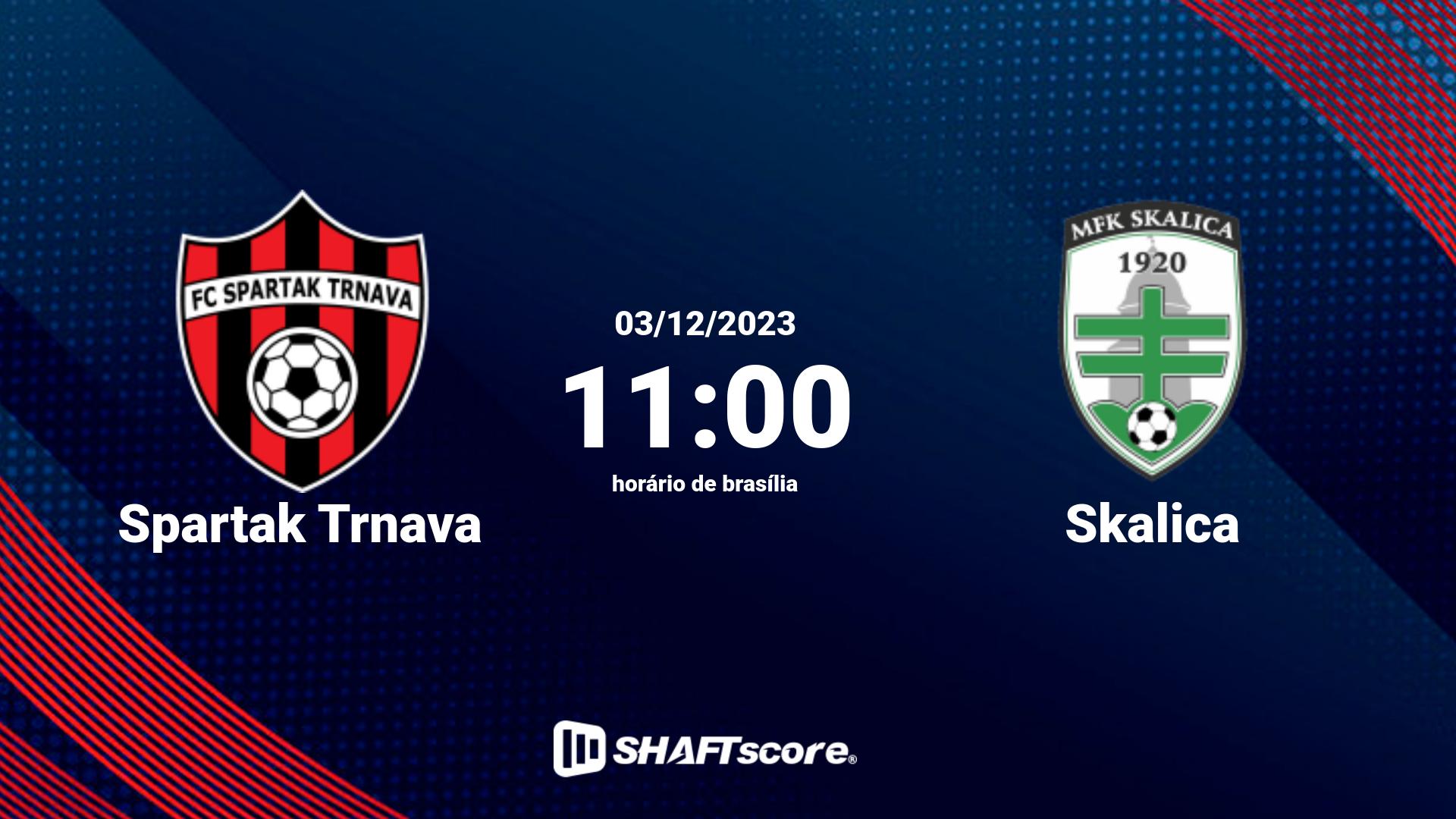 Estatísticas do jogo Spartak Trnava vs Skalica 03.12 11:00