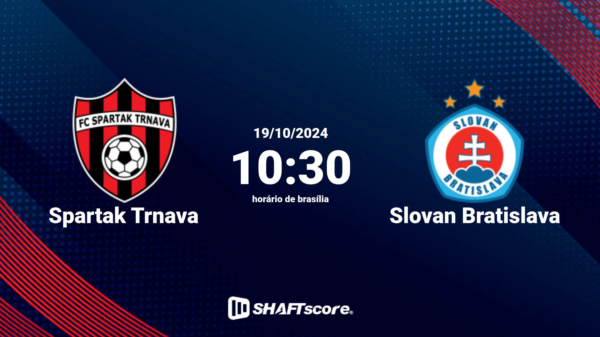 Estatísticas do jogo Spartak Trnava vs Slovan Bratislava 19.10 10:30